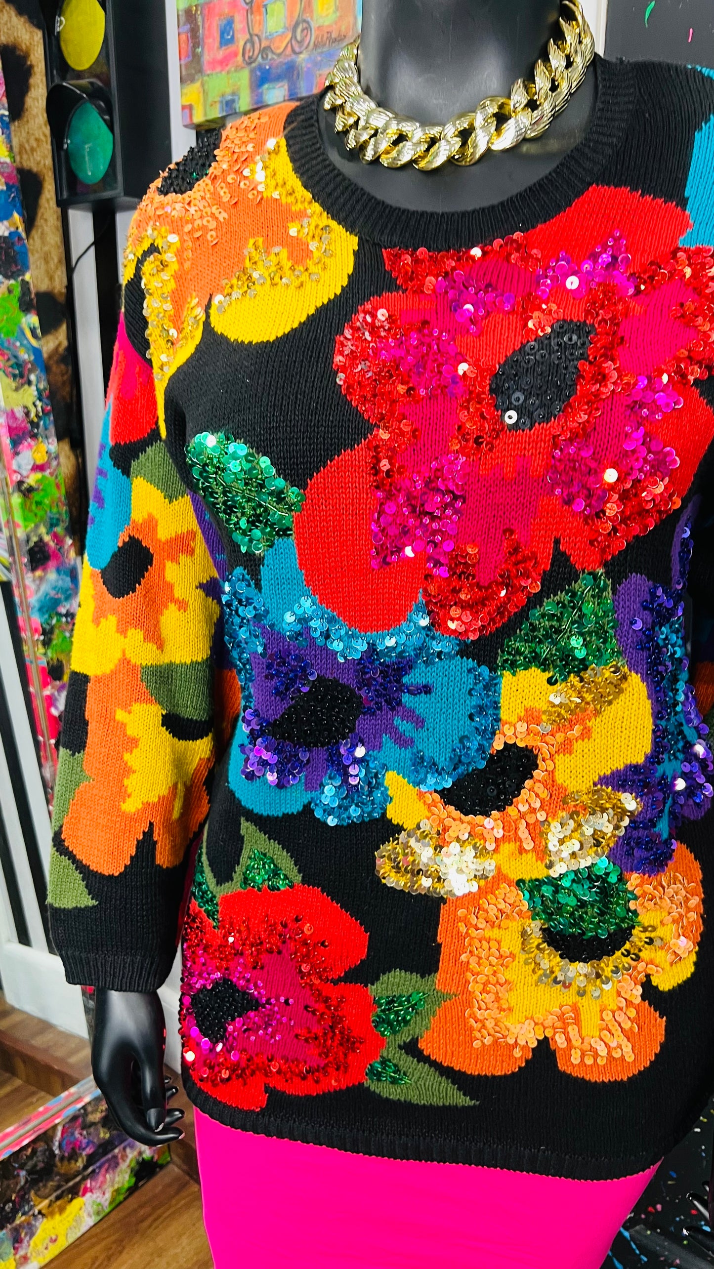 Vintage Sequin Knit Sweater (18)