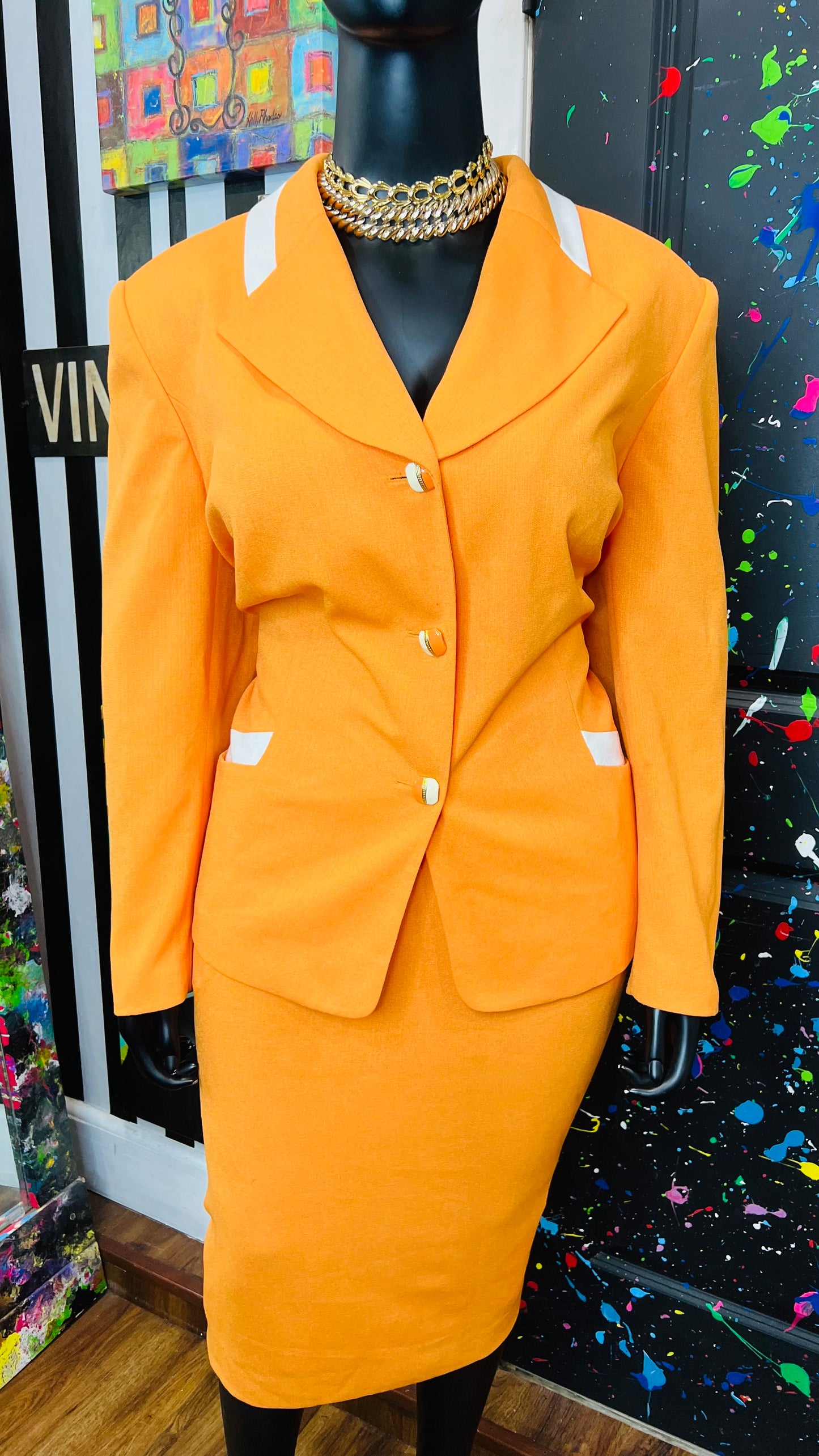 Vintage Orange & Cream Suit (24W)