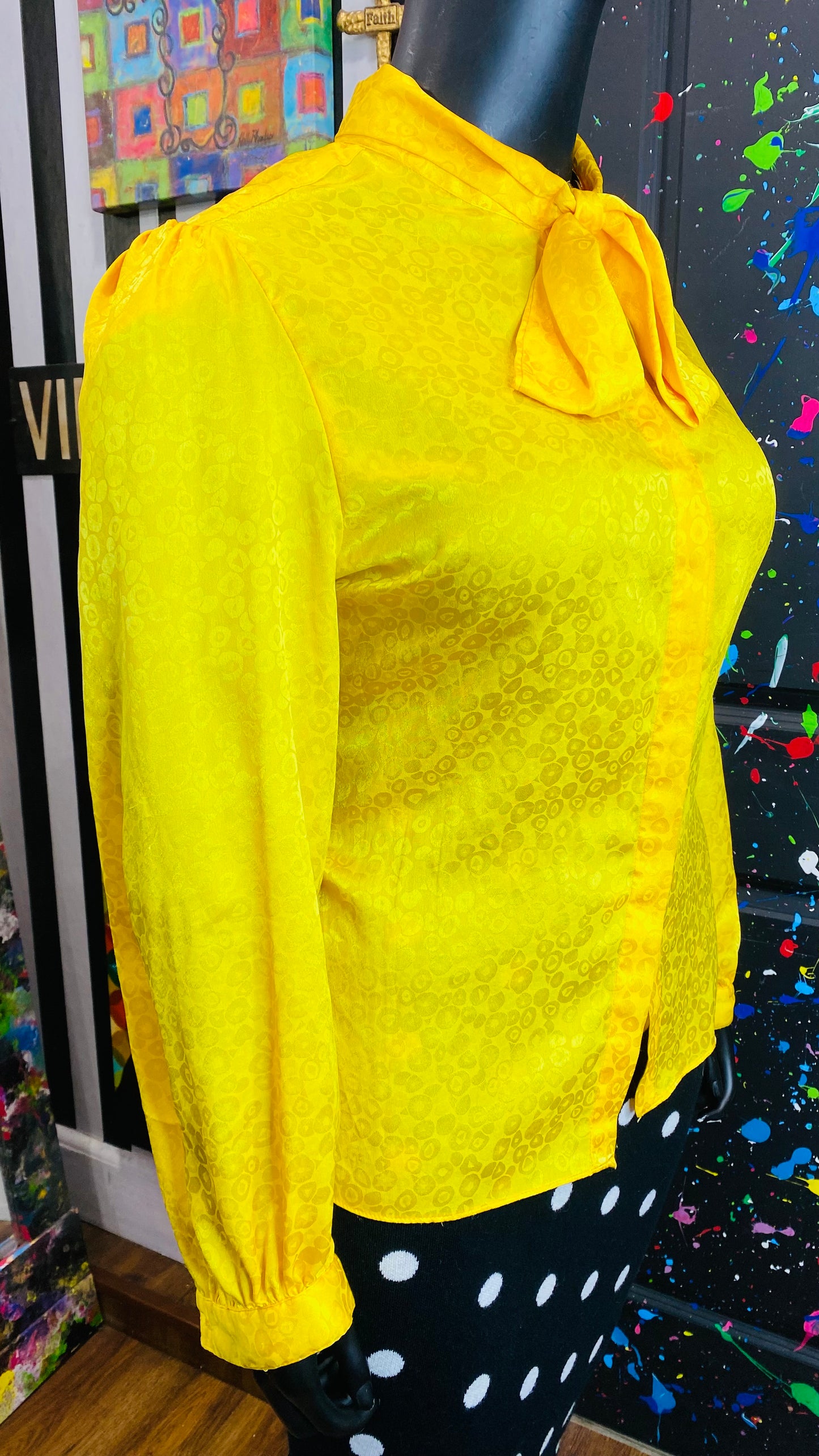 Vintage Yellow Long Sleeve Blouse (22)
