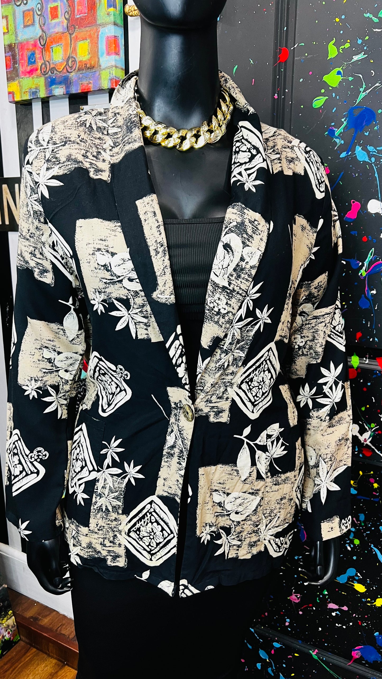 Vintage Rayon Abstract Blazer (14)