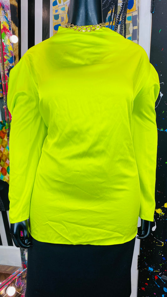 Lime Green Long Sleeve Blouse