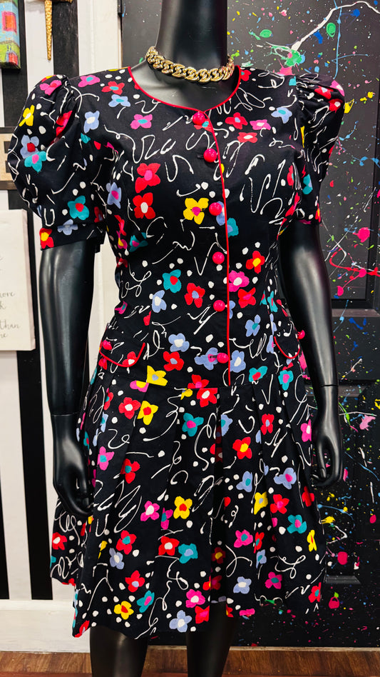Vintage Cotton Color Block & Polka Dot Romper (18) *KC