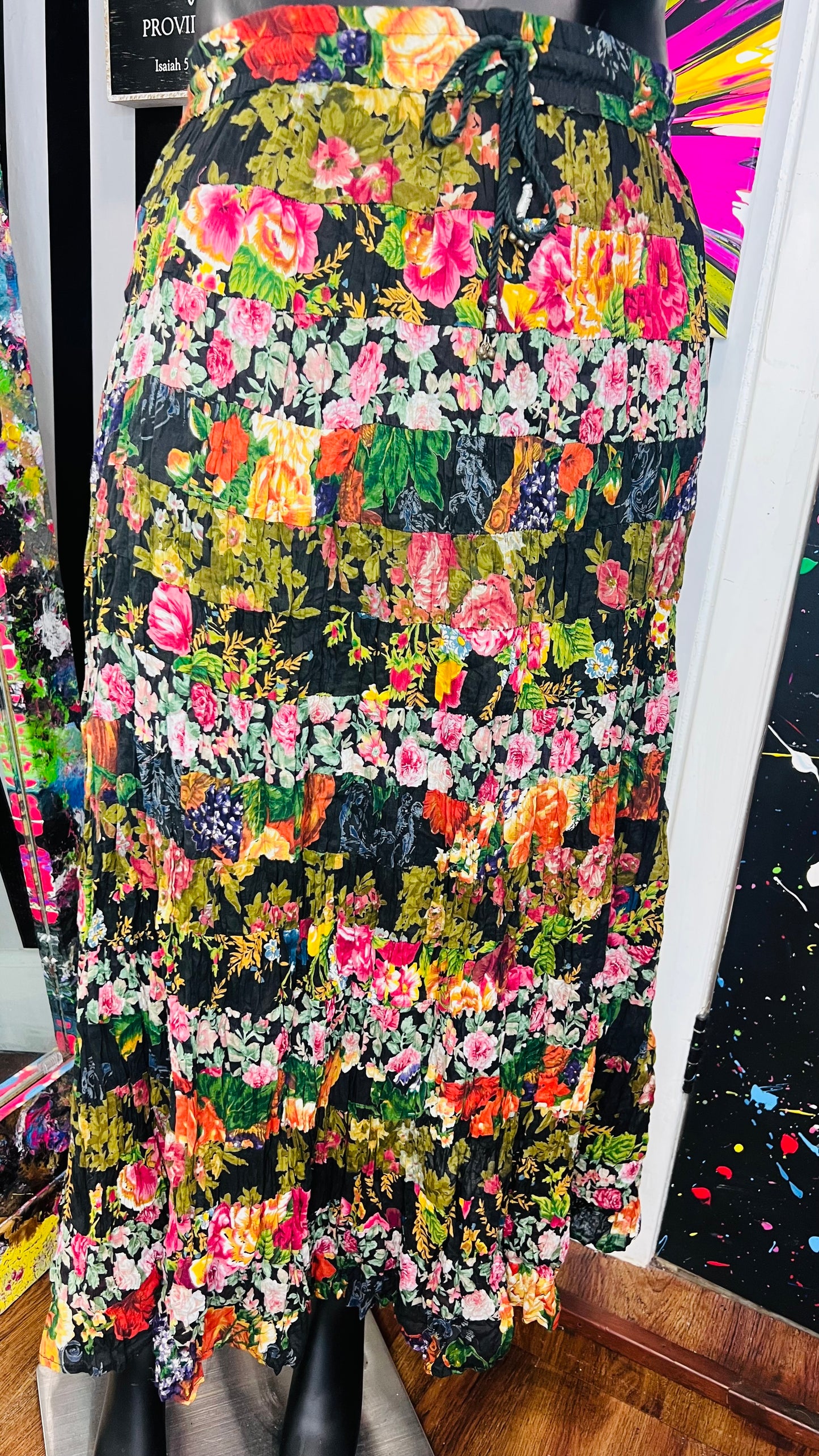 Vintage Floral Patchwork Skirt (16)