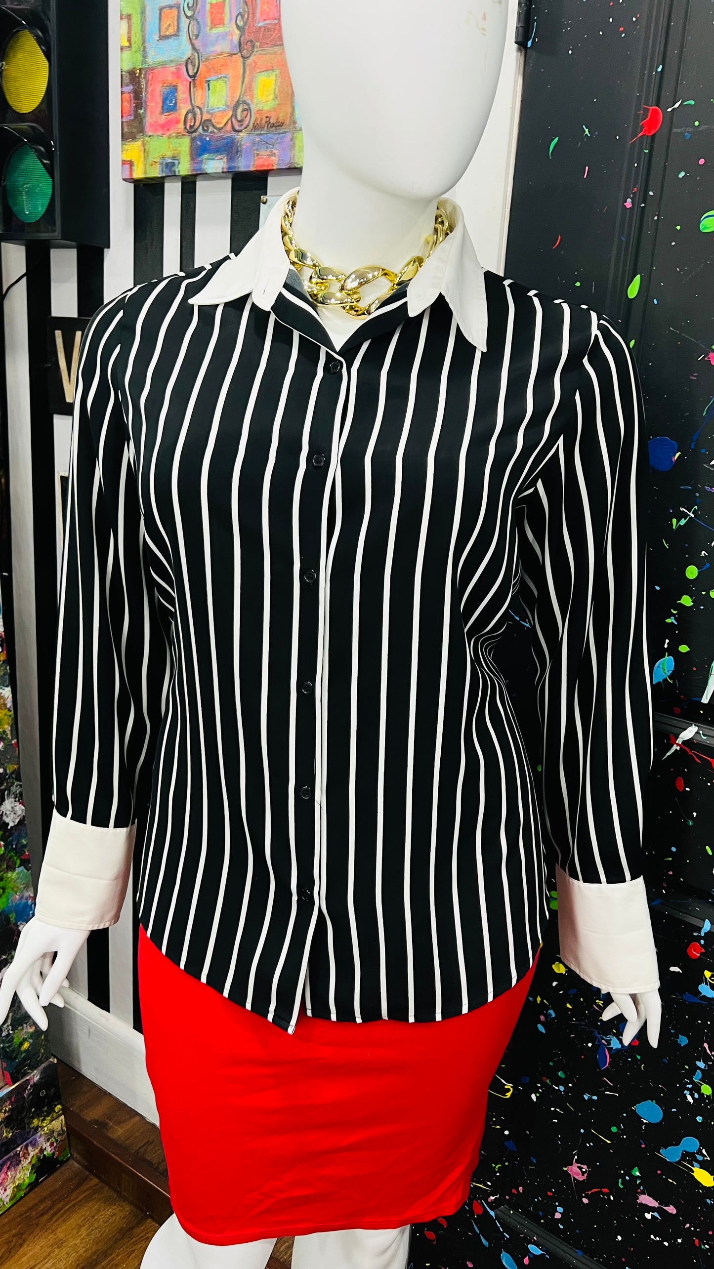 Vintage Jordan Striped Blouse (18)