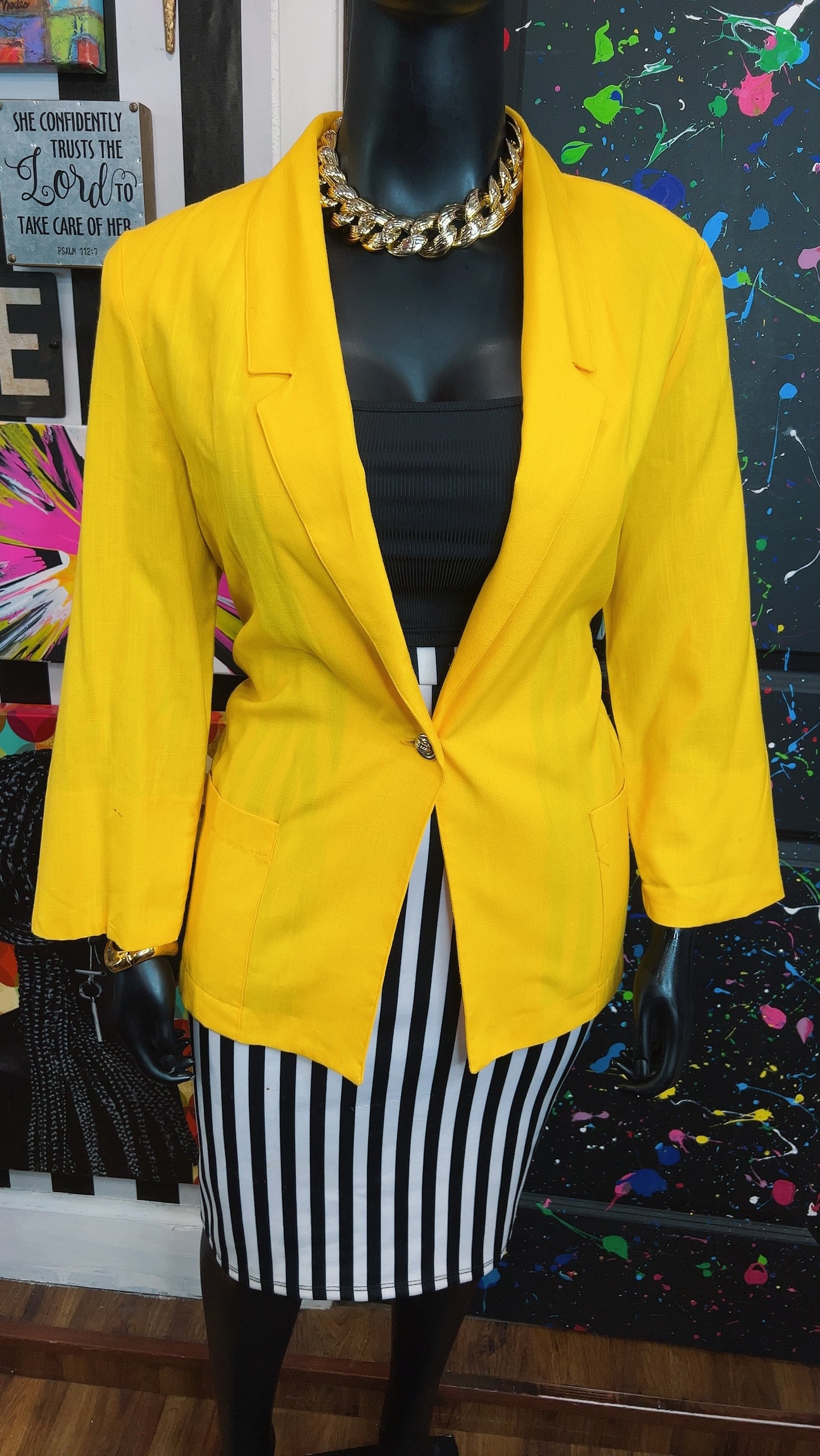 Vintage Yellow Blazer (16)