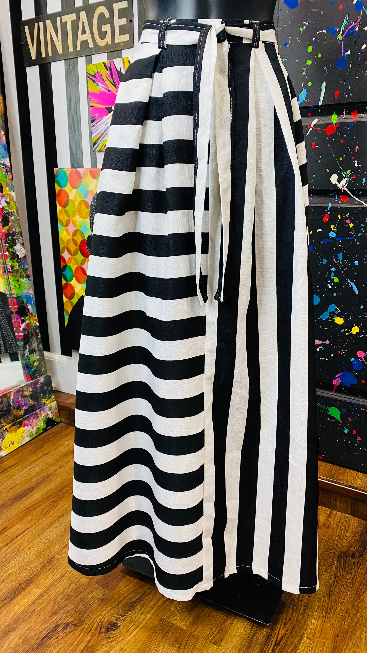 Black & White Striped Skirt (14)