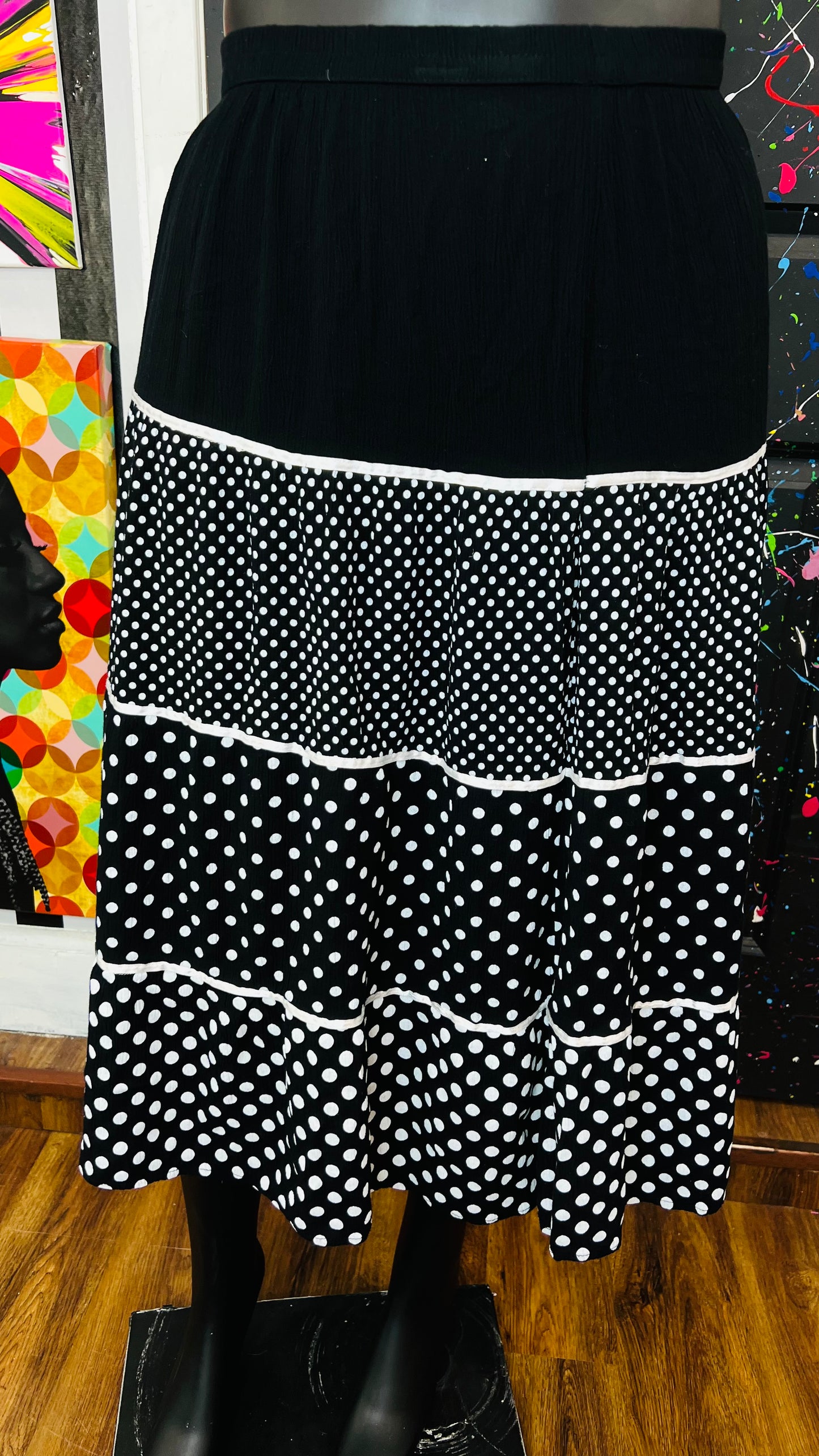 Vintage Rayon Polka Dot Skirt (20)