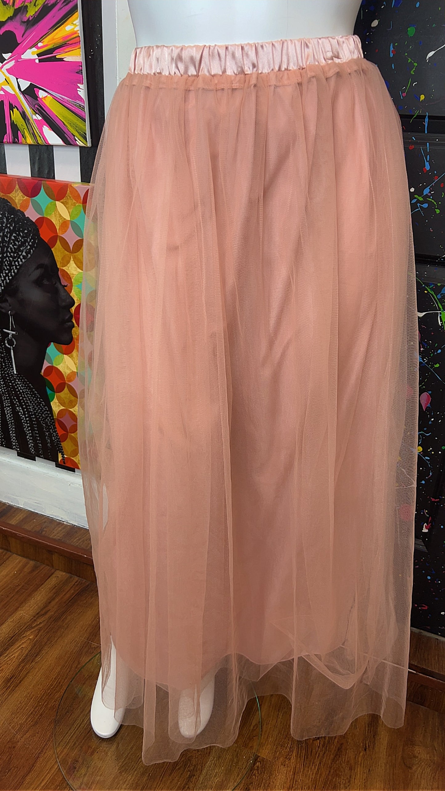 Long Blush Tulle Skirt (16)