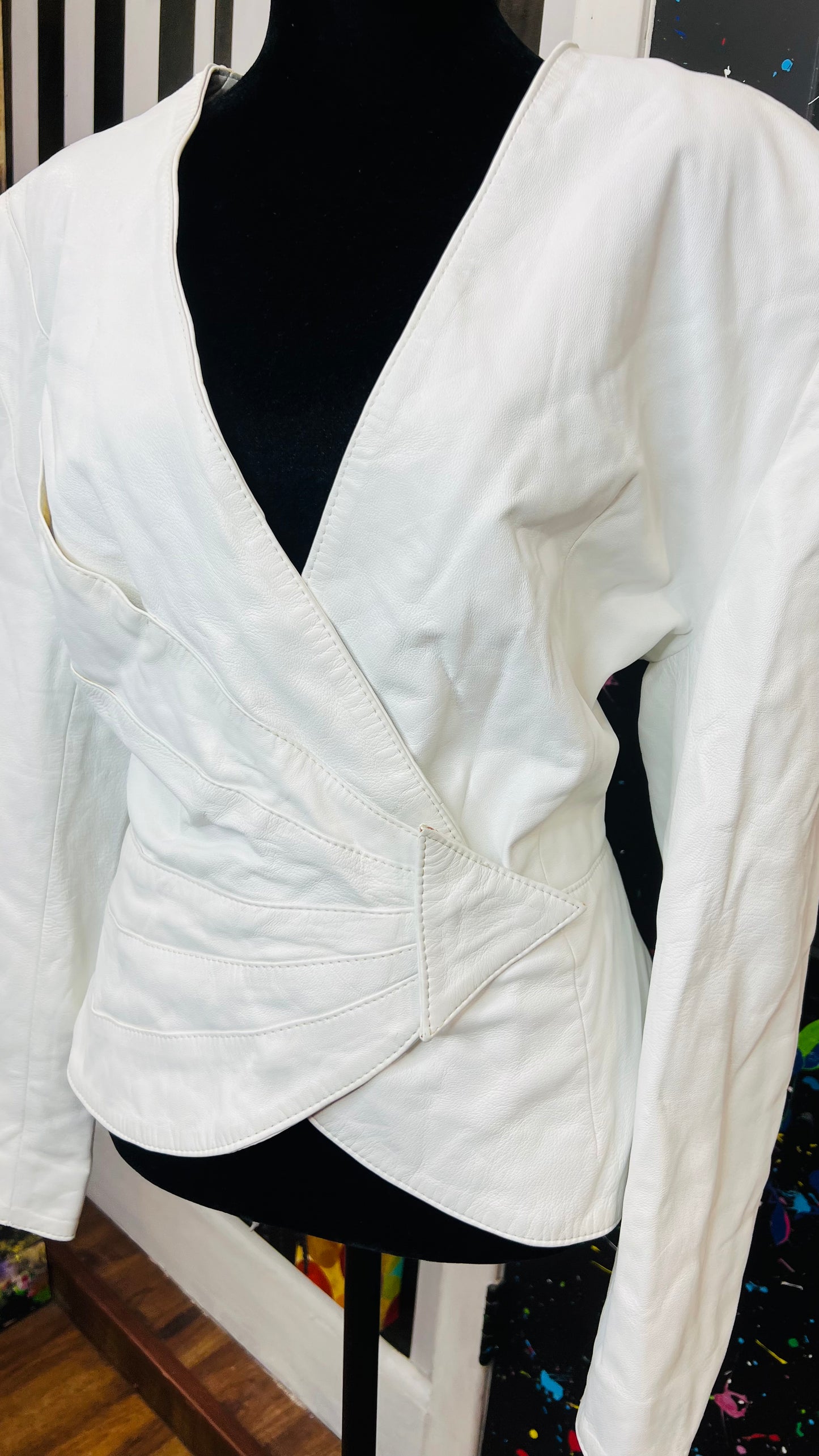 Vintage Genuine Leather White Jacket (12)