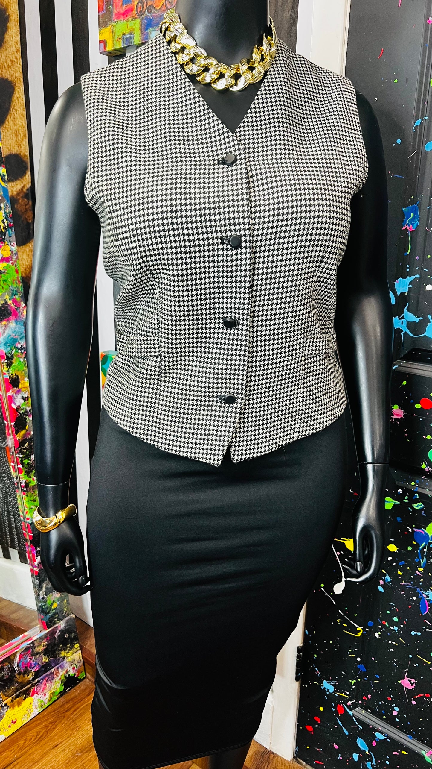 Vintage Houndstooth Vest (16)