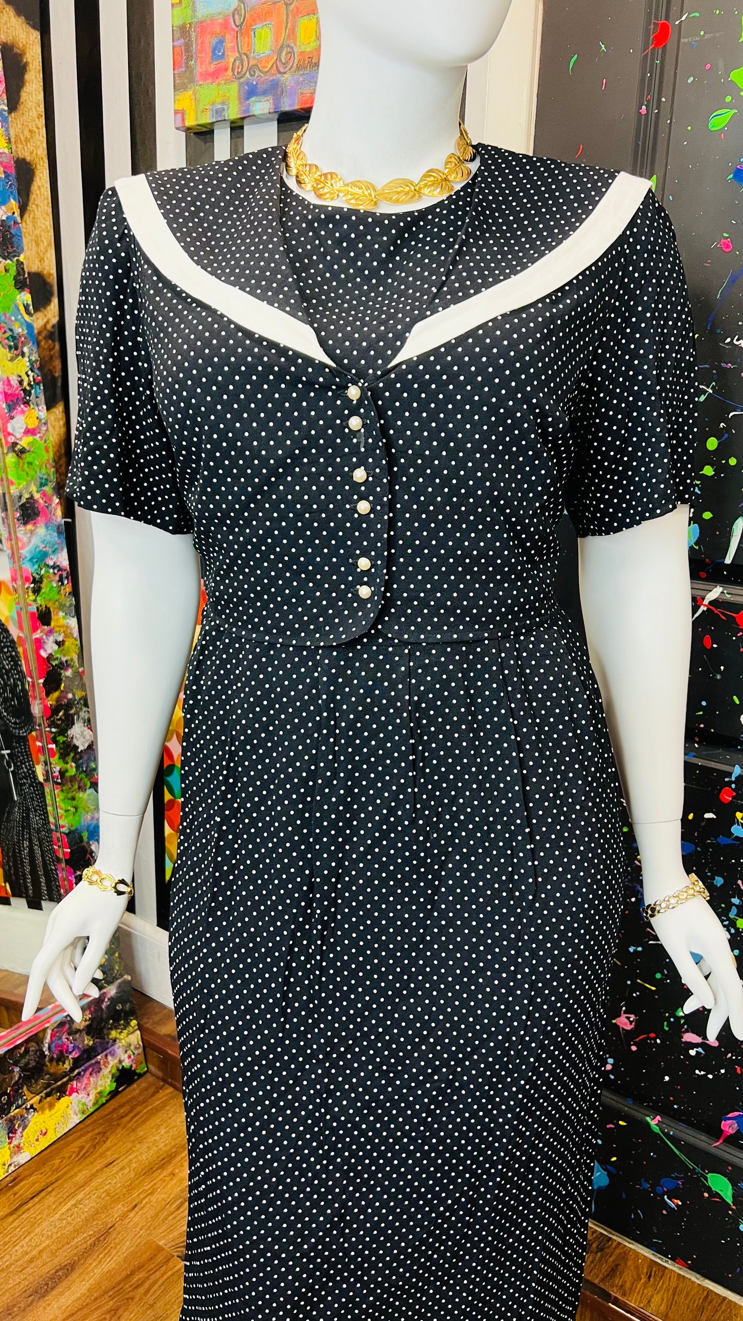 Vintage Polka Dot Sailor Dress (18)