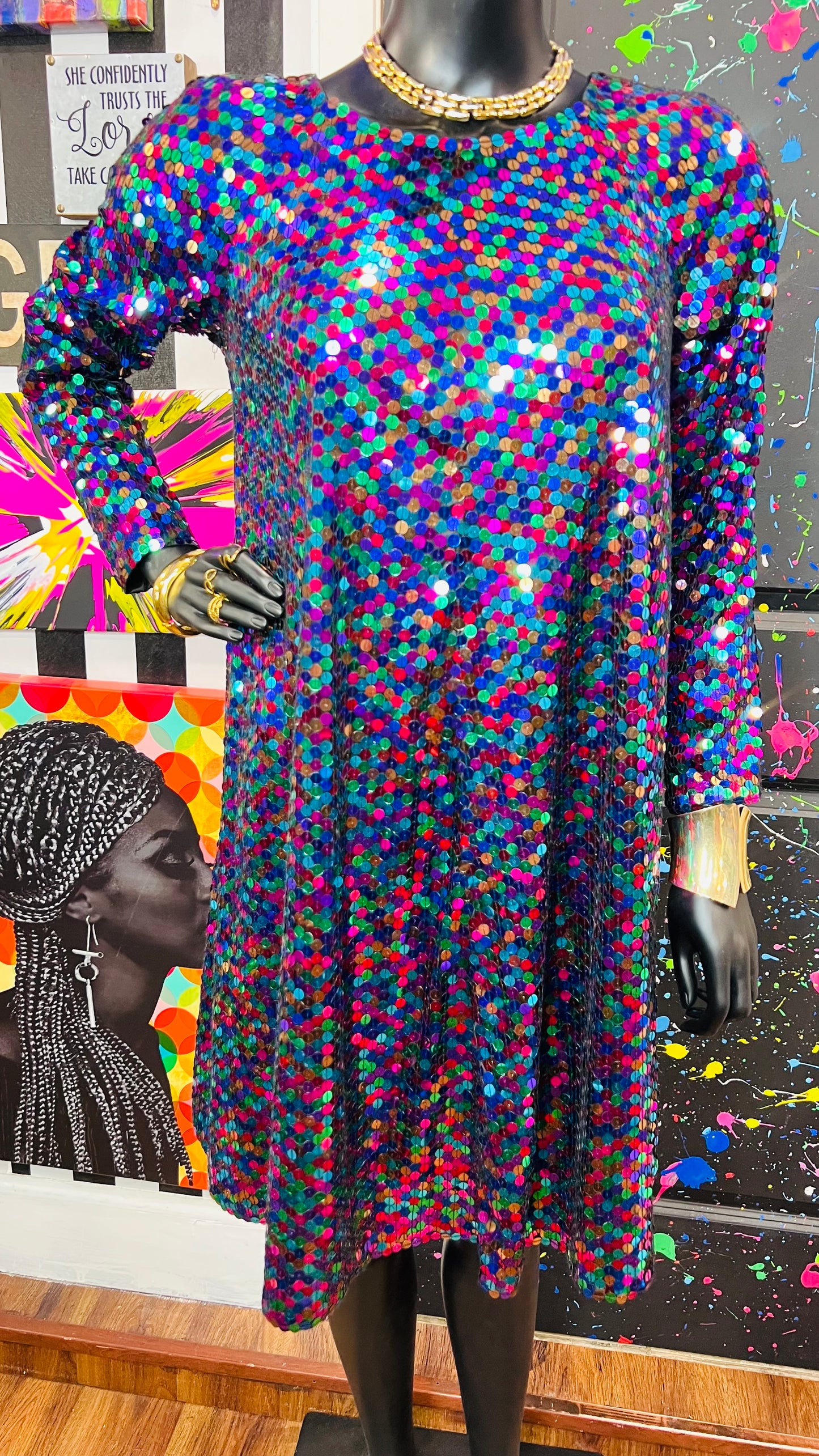 Vintage Sequin (Has Stretch) Circle Dress (14)