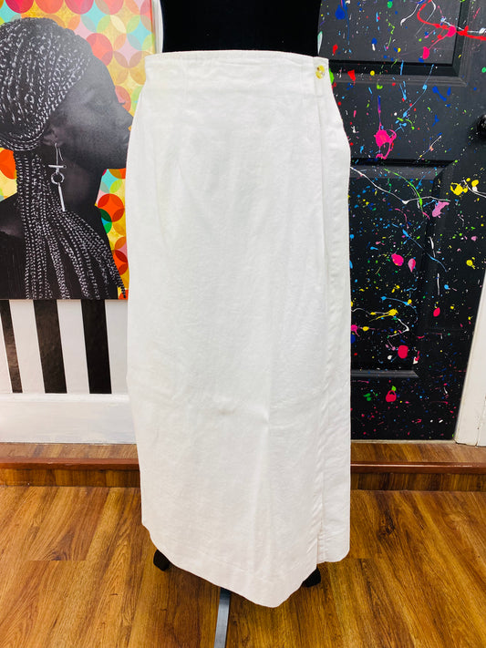 Vintage White Denim Rap Around Skirt