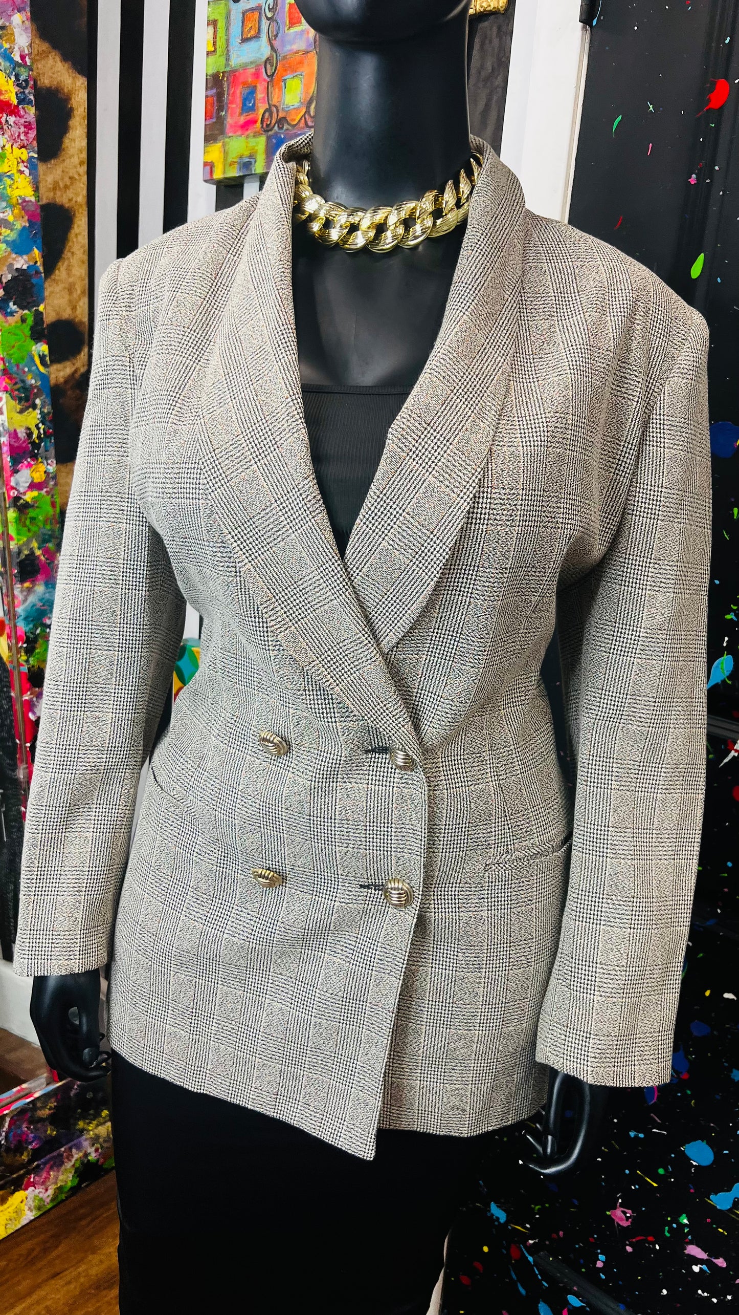 Vintage Plaid Blazer (16W)