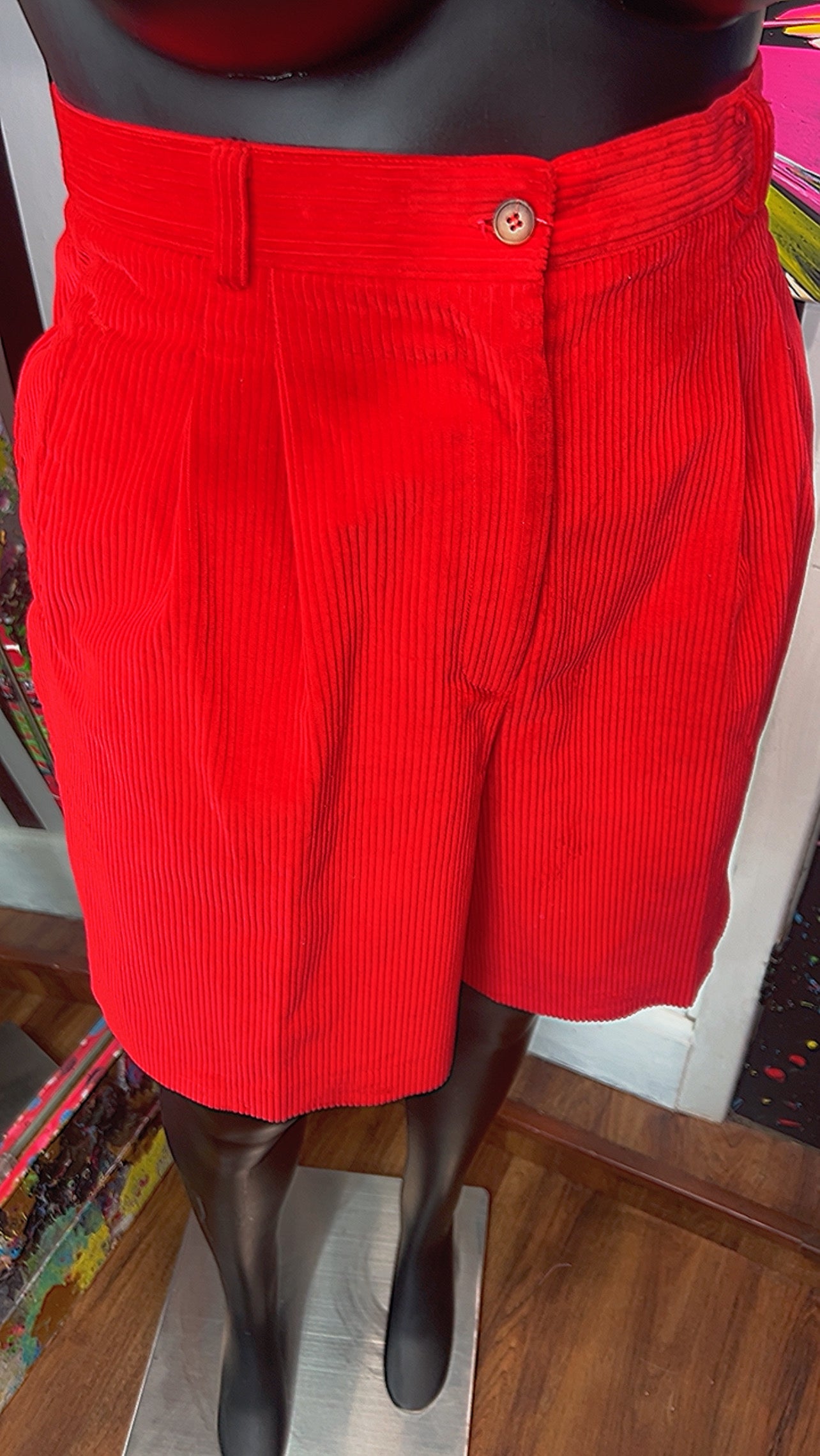 Vintage Corduroy Red Pleated Shorts (14)