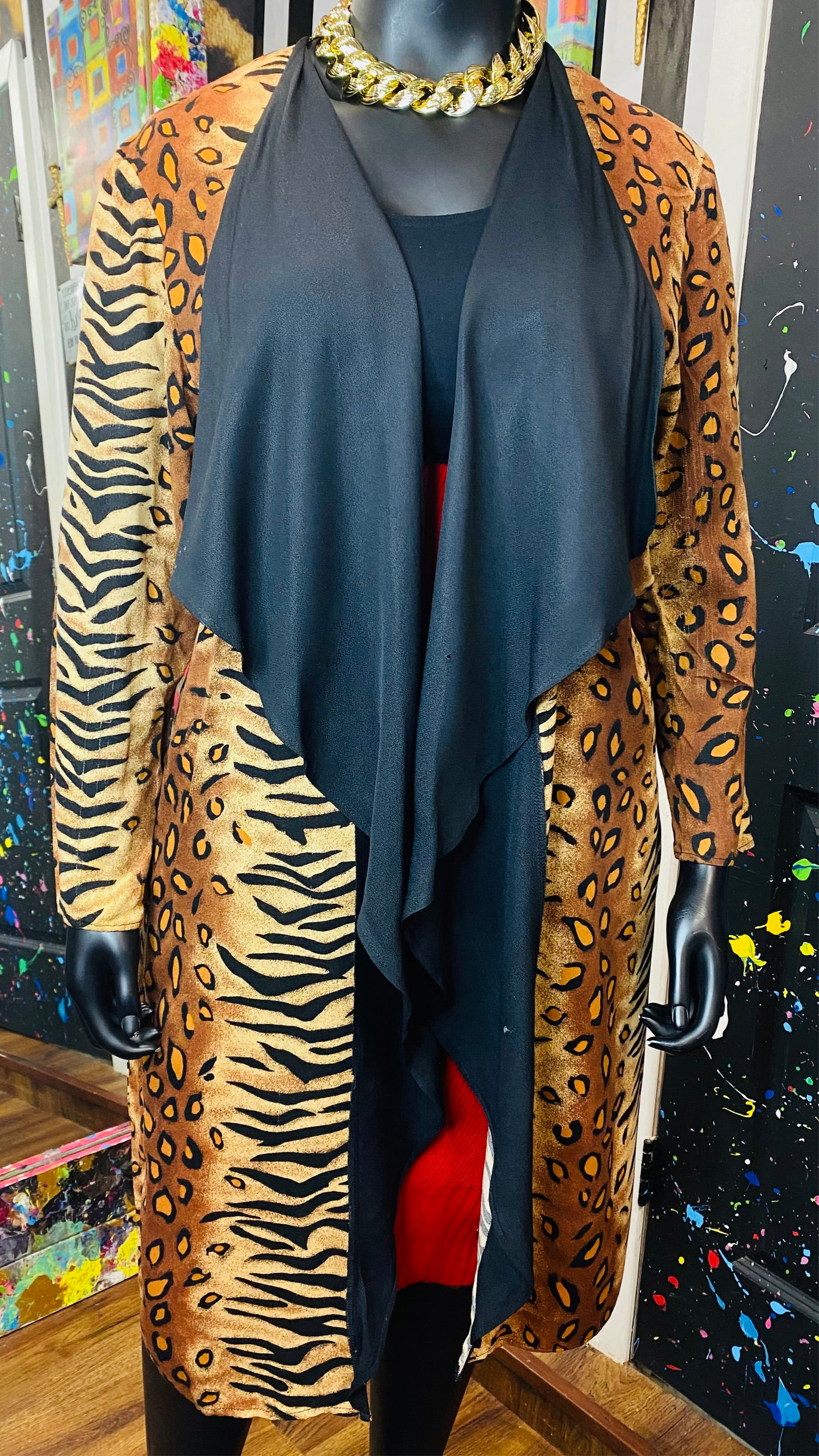 Vintage Animal Print Rayon Duster (18)