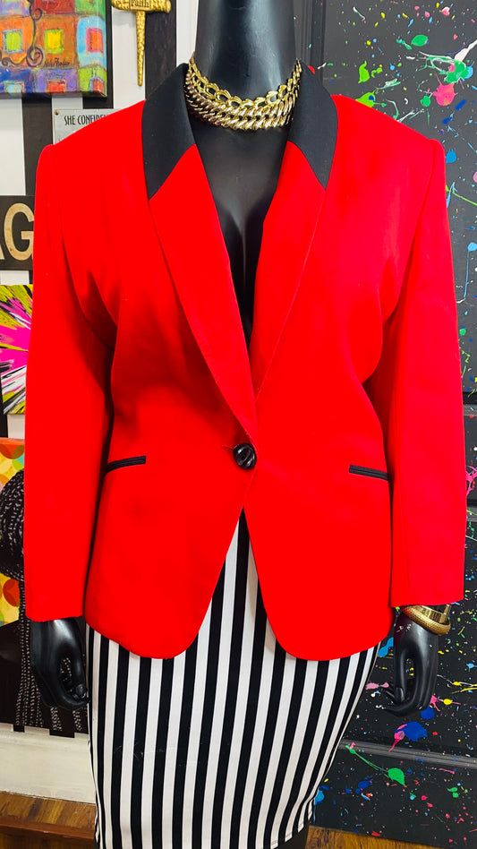Vintage Red & Black Blazer (20)
