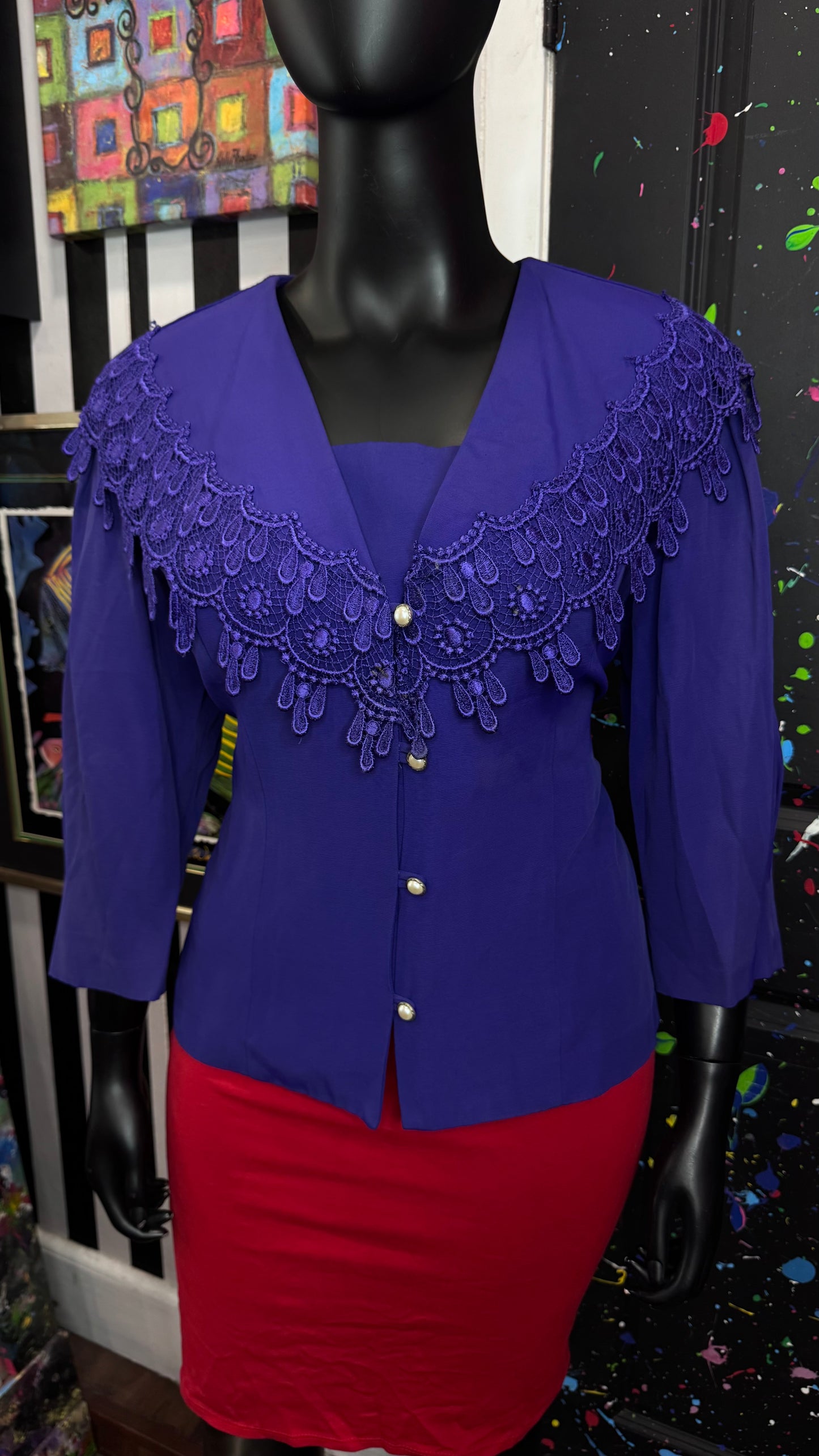 Vintage Purple Lace Blouse (22)