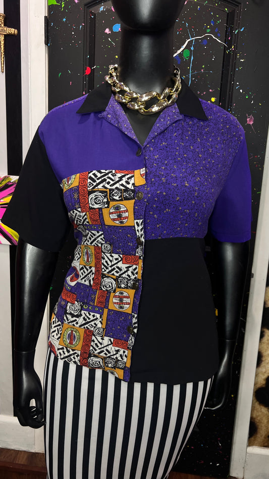 Vintage Rayon Abstract Blouse (16)