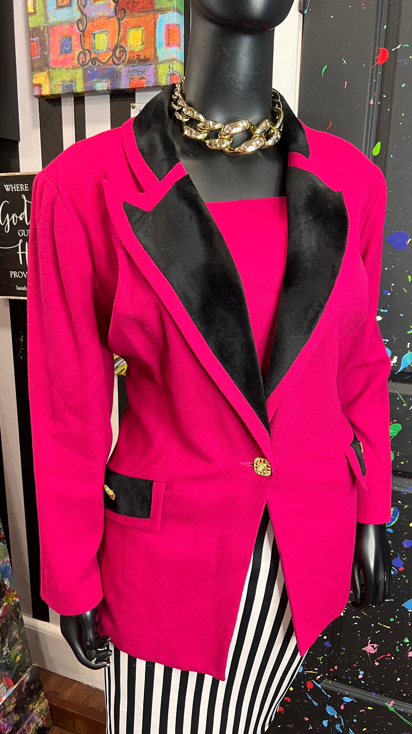 Vintage Pink & Black Blazer (24)