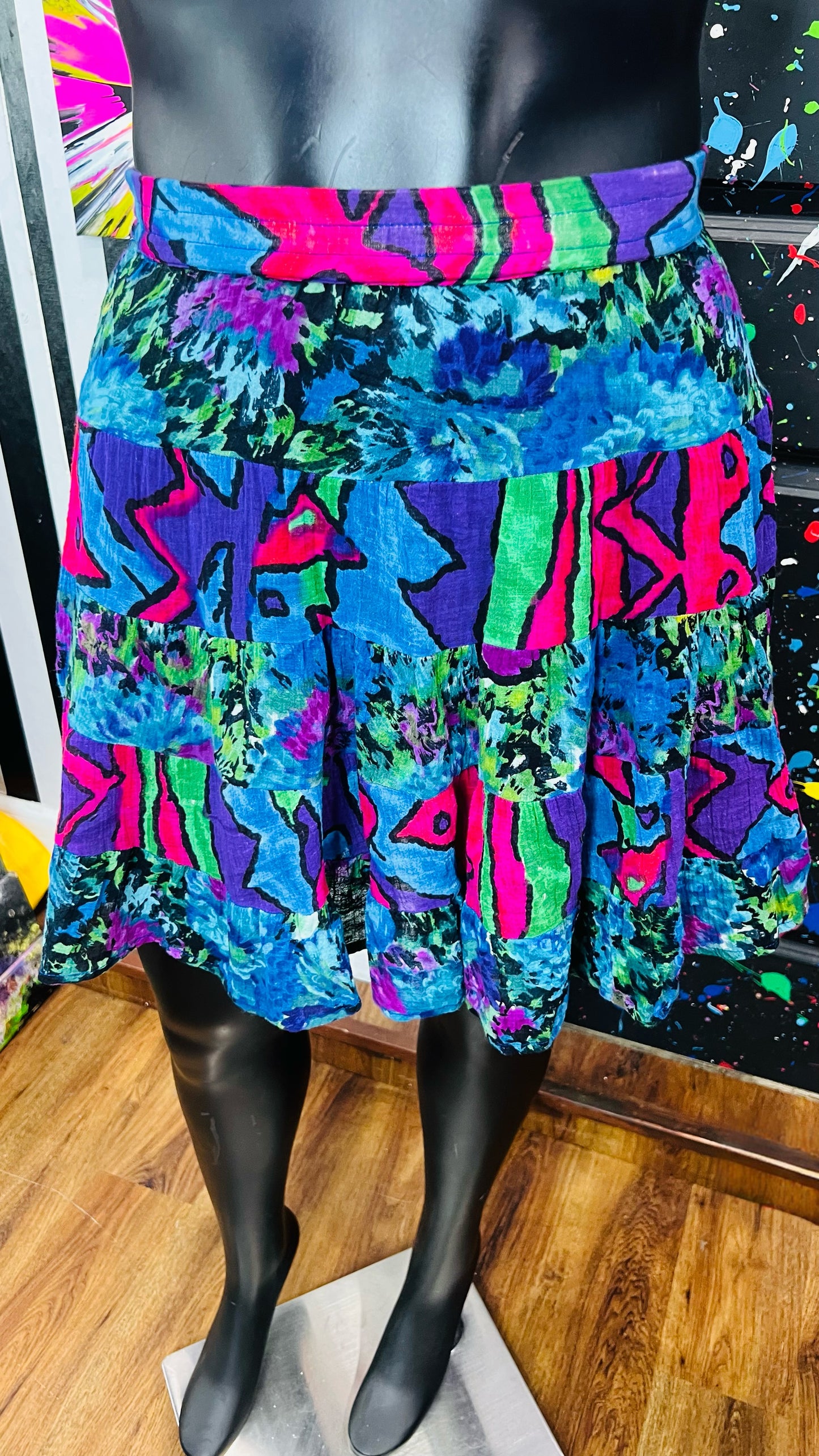 Vintage Rayon Abstract Skirt (20)