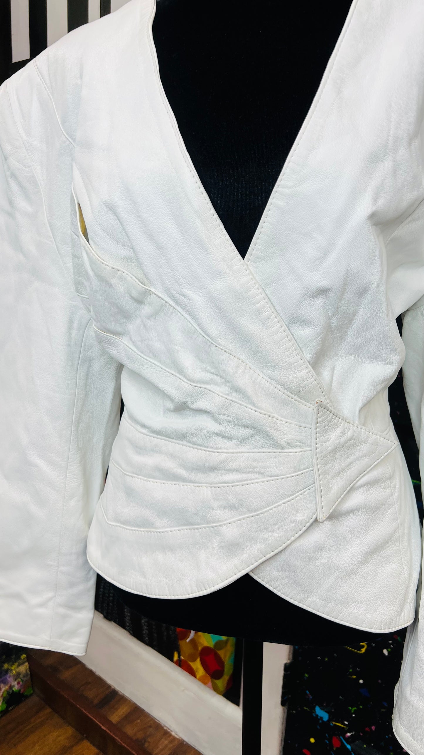 Vintage Genuine Leather White Jacket (12)