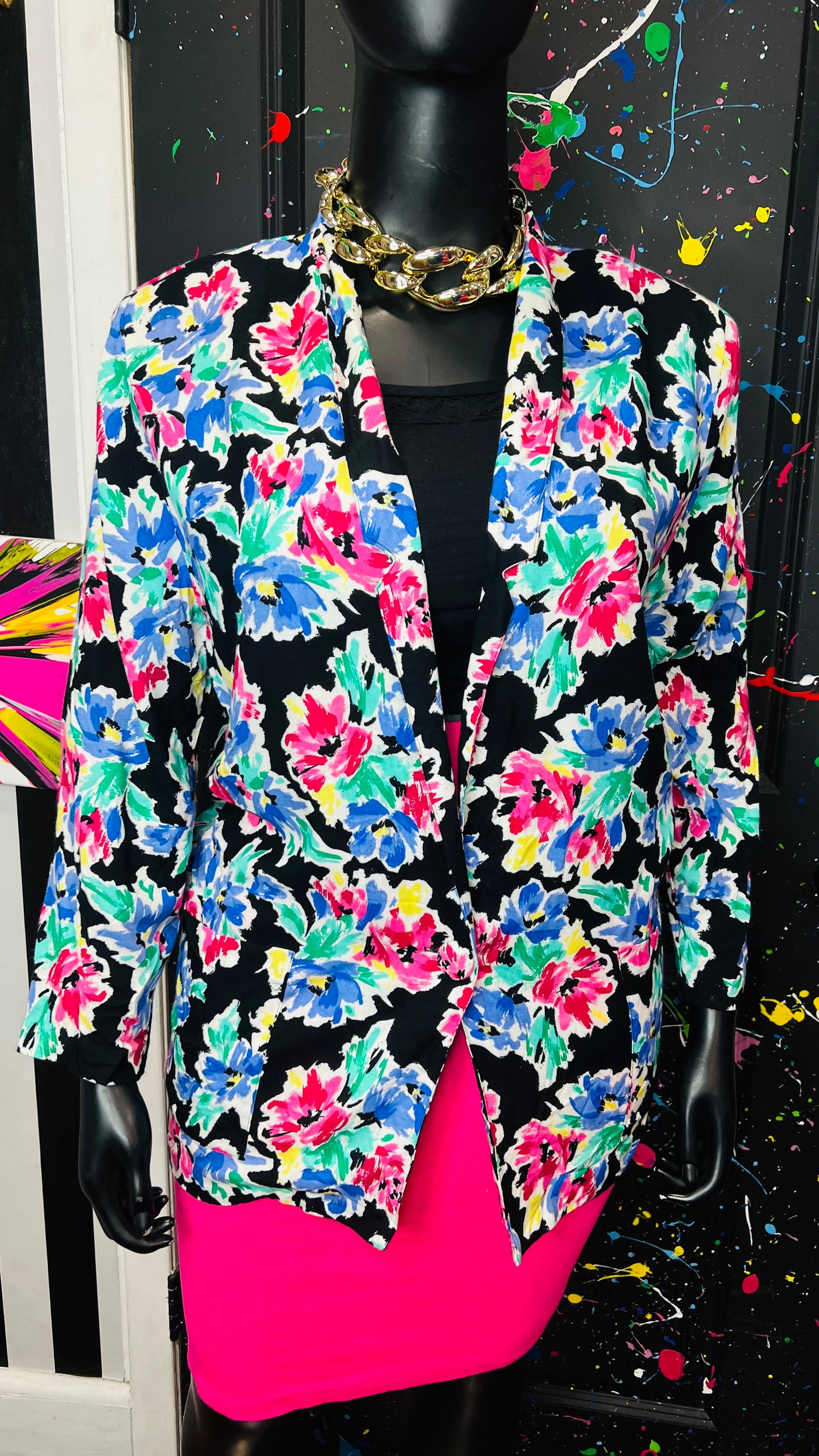 Vintage Floral Rayon Blazer (16)