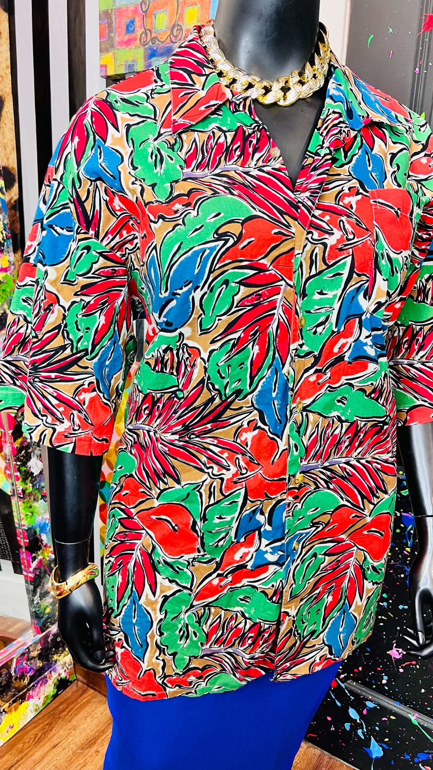 Vintage 80’s Bold Floral Blouse (22)
