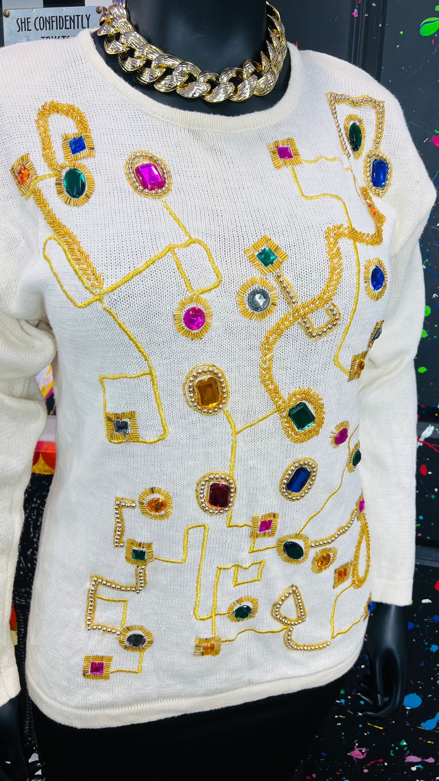 Vintage Jeweled Sweater (16/18)