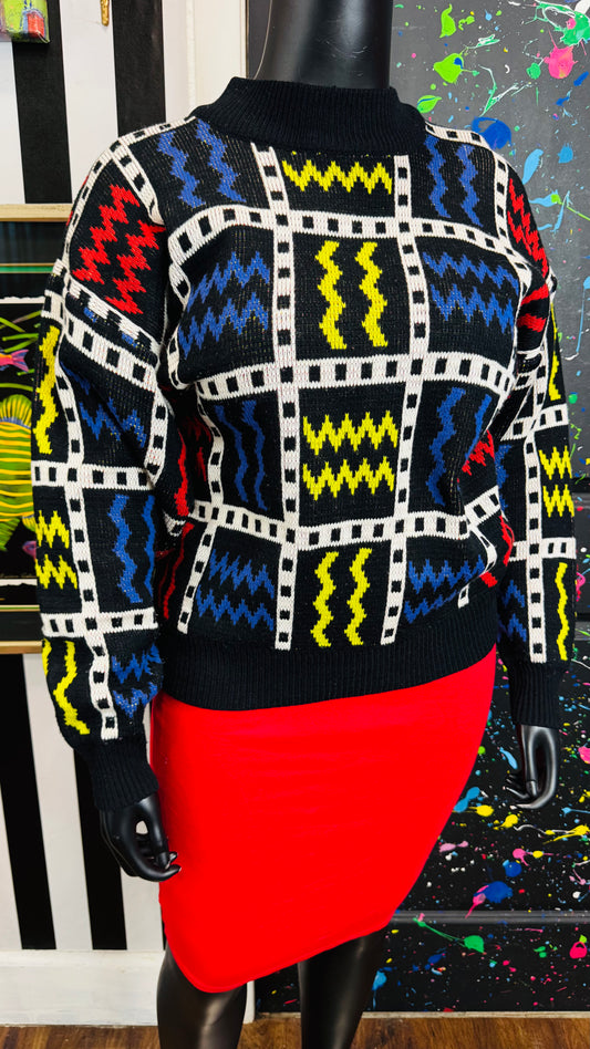 Vintage Color Block 80s Sweater (18)