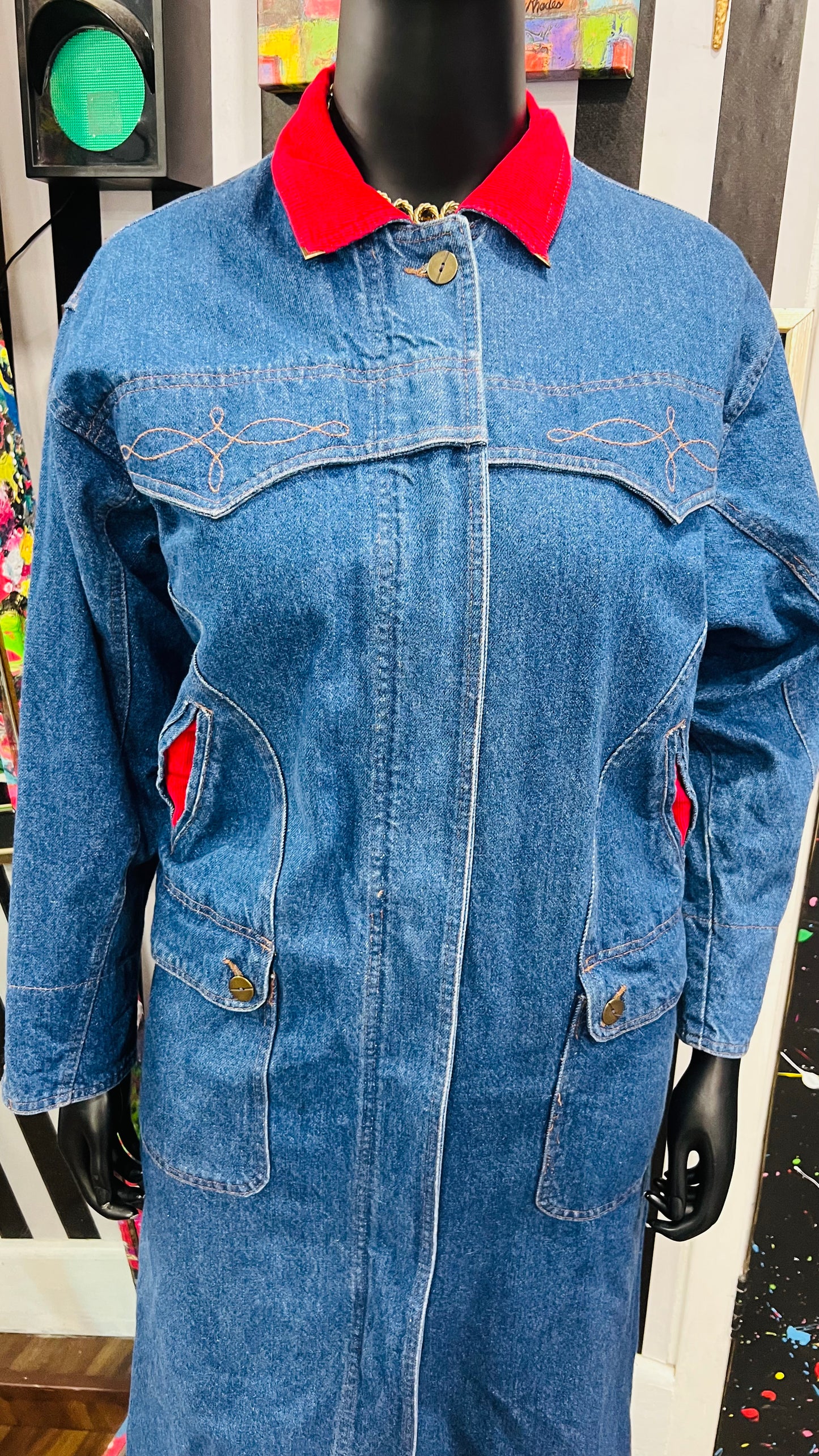 Vintage Denim Trench Coat (14/16)