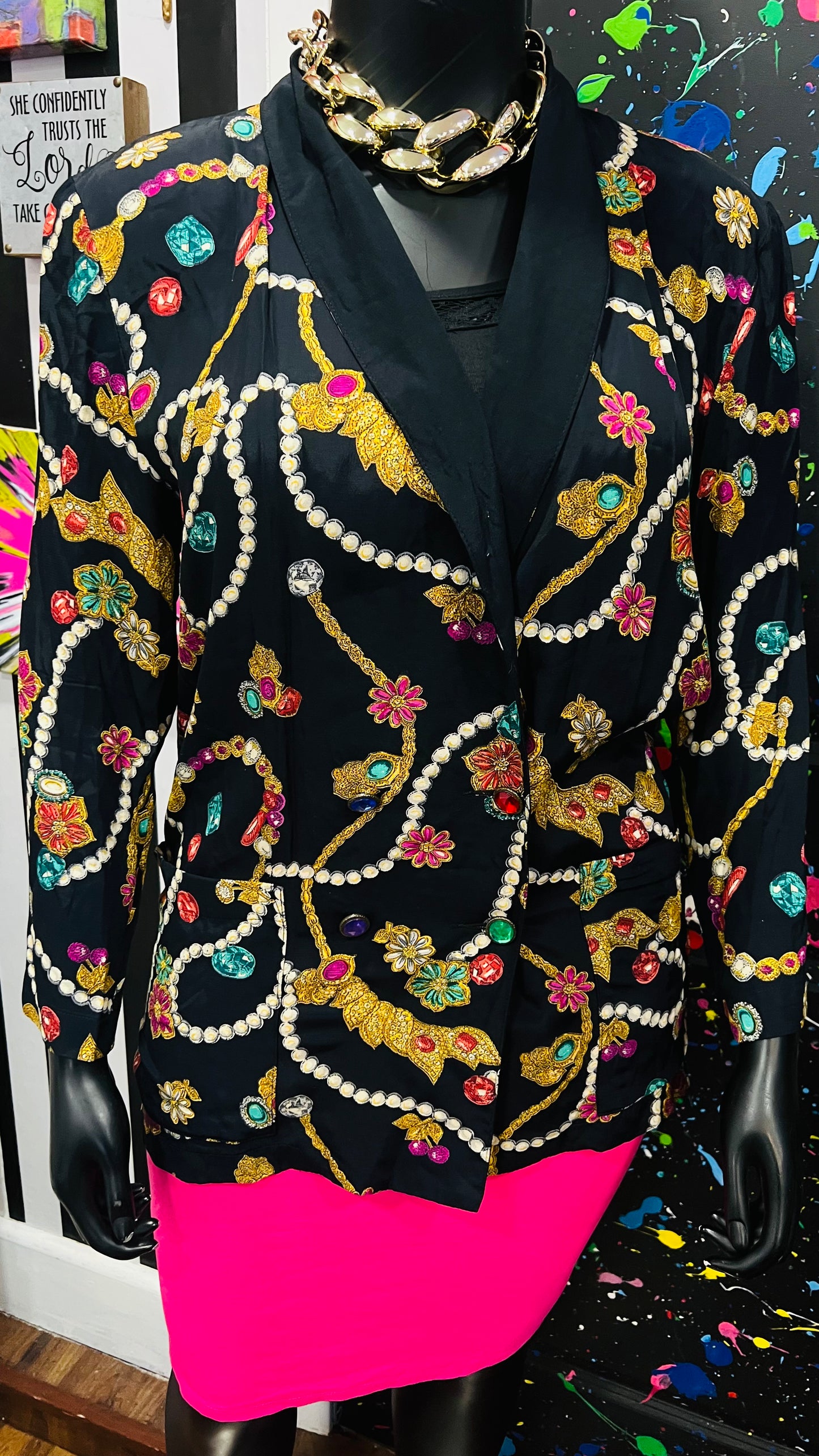 Vintage Carole Little Jewel Blazer (14)