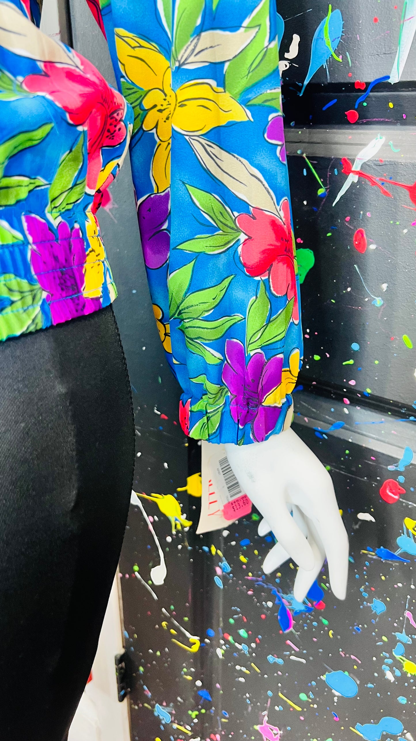 Vintage Deadstock- New w/ Tags Floral Windbreaker Jacket (18)