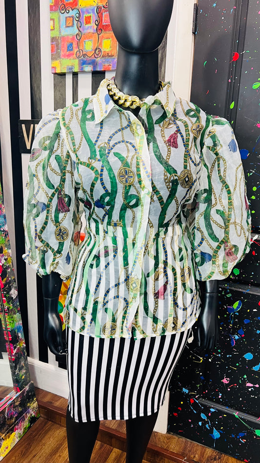 Vintage Inspired Sheer Ashley Stewart Blouse (22)