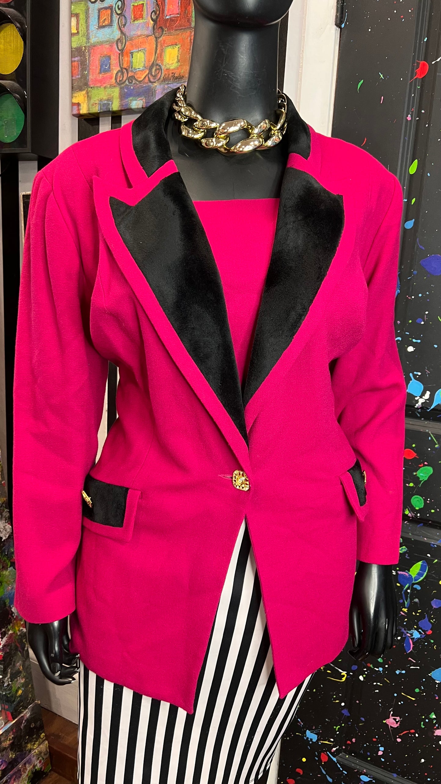 Vintage Pink & Black Blazer (24)