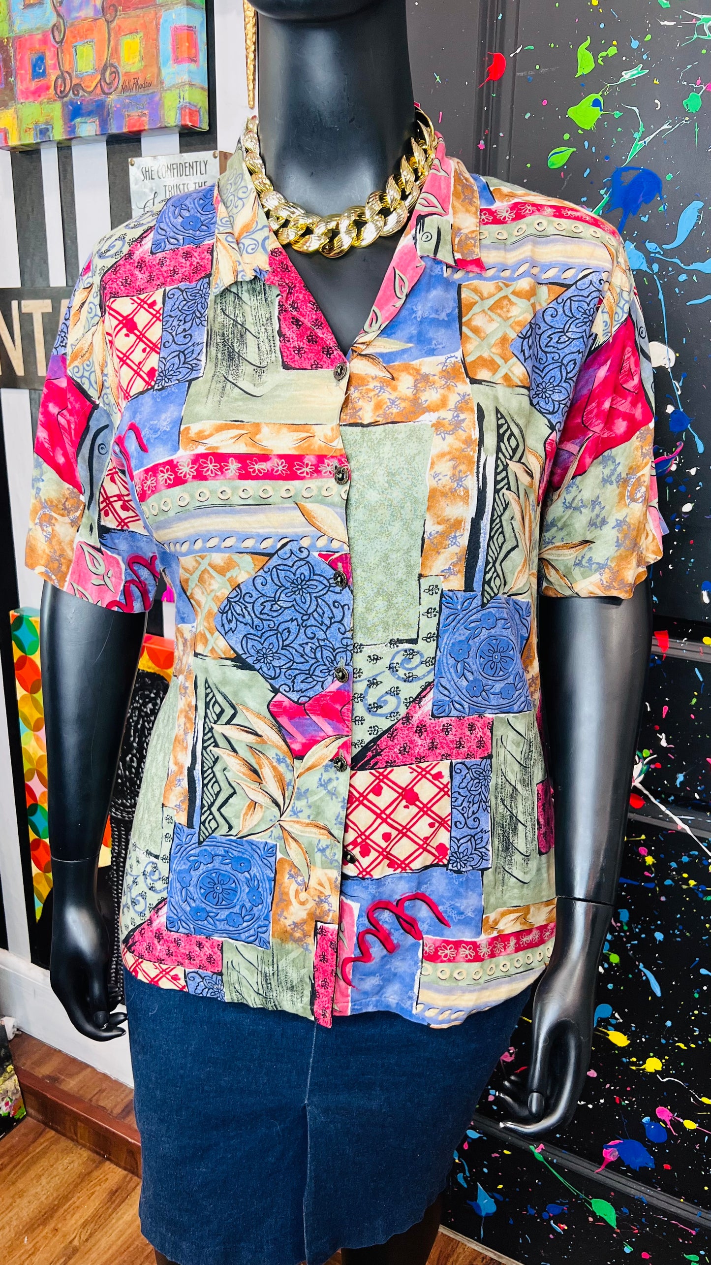 Vintage Rayon 90’s Blouse (18)