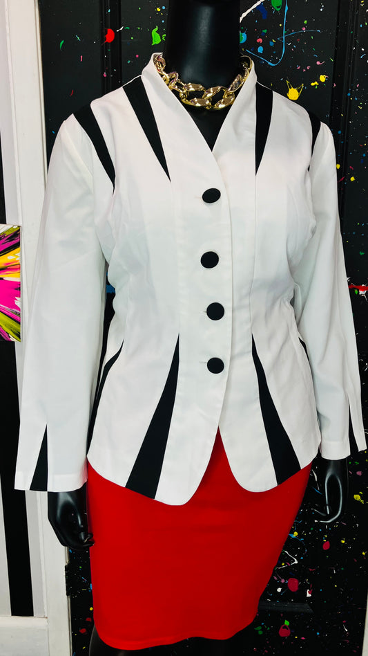 Vintage Black & White Blazer (24WP)