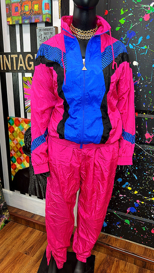 Vintage Pink Black & Blue Windbreaker Set (20/22)