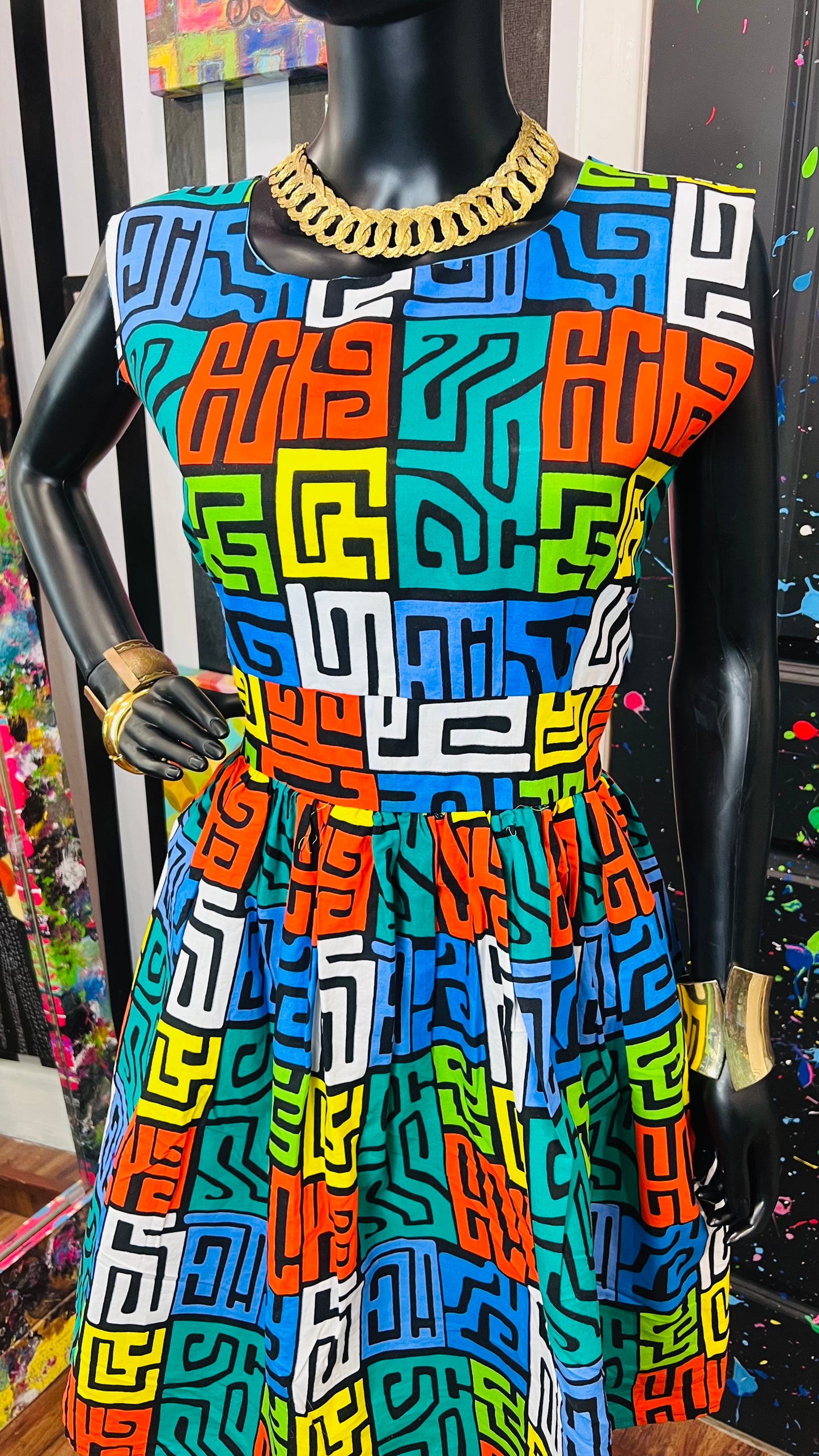 African Cotton Dress Handmade (12)