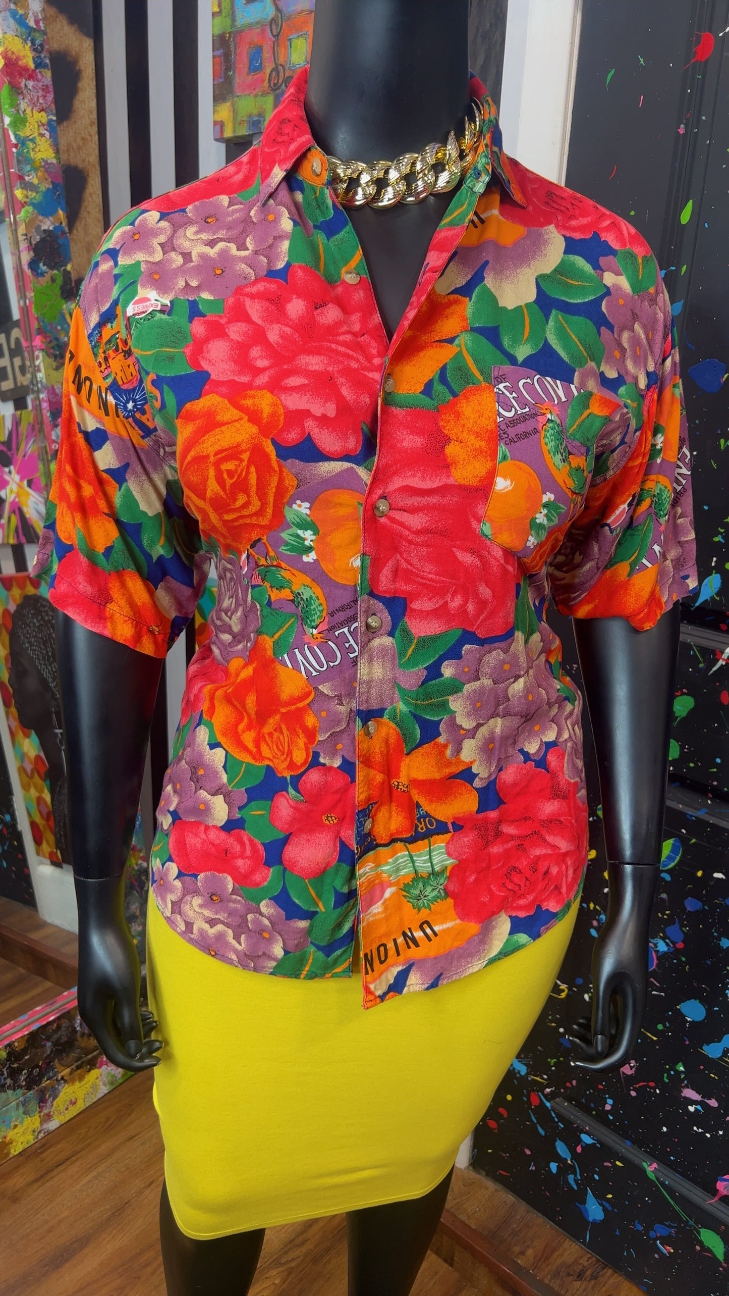 Vintage Rayon Tropical Blouse (14)