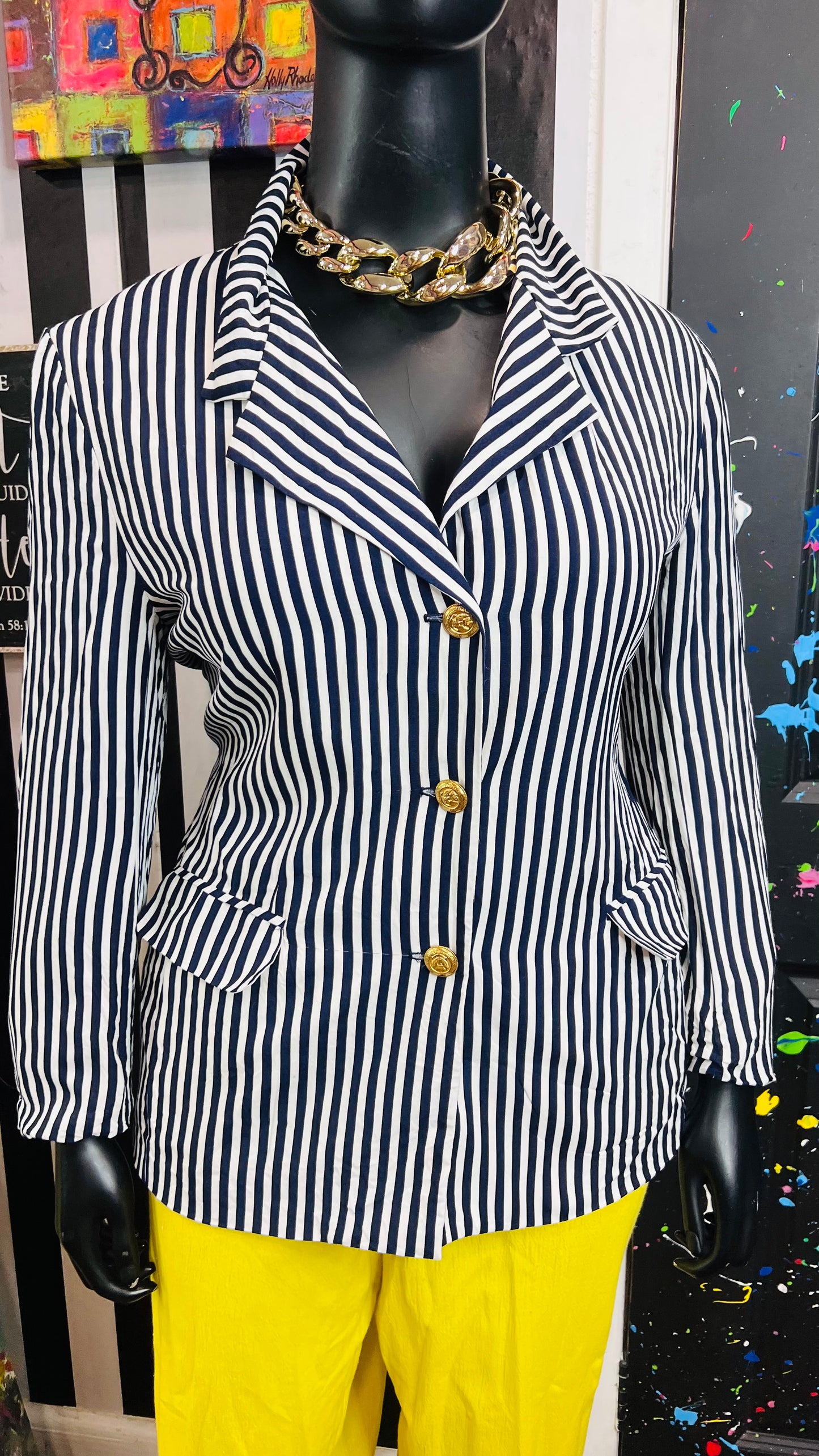 Vintage Navy Blue & White Norton McNaughton Blazer (16)