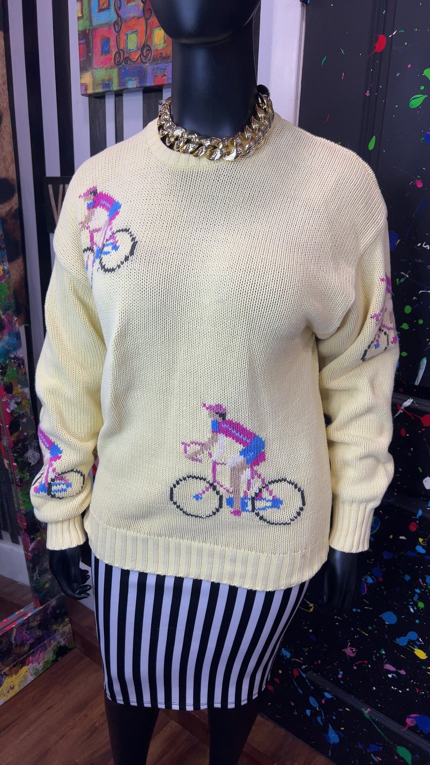 Vintage Knit Bicycle Sweater (16)