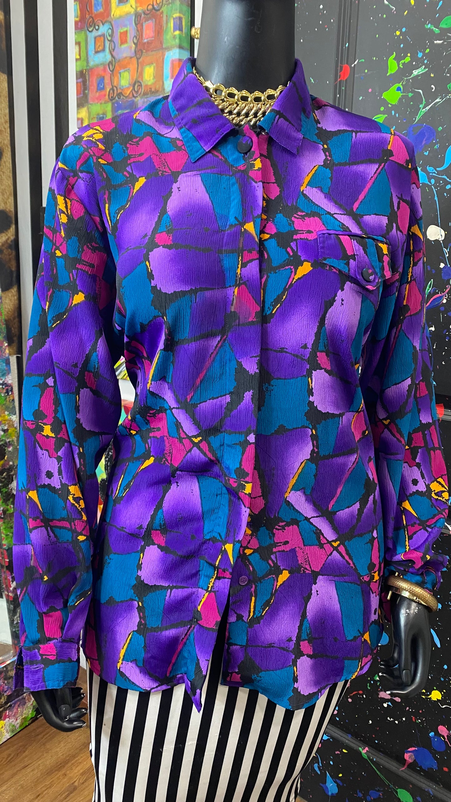 Vintage Abstract 90’s Blouse (18)