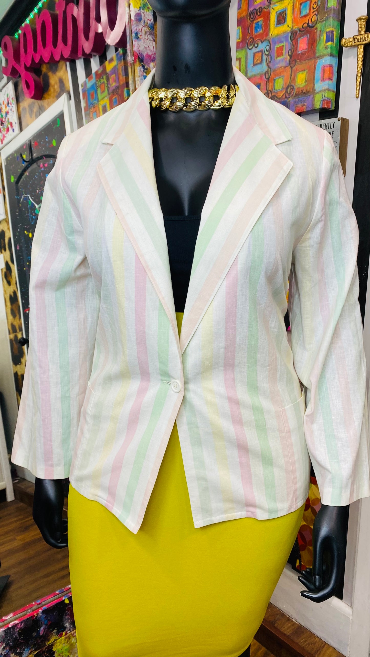 Vintage Pastel Striped Blazer (12)