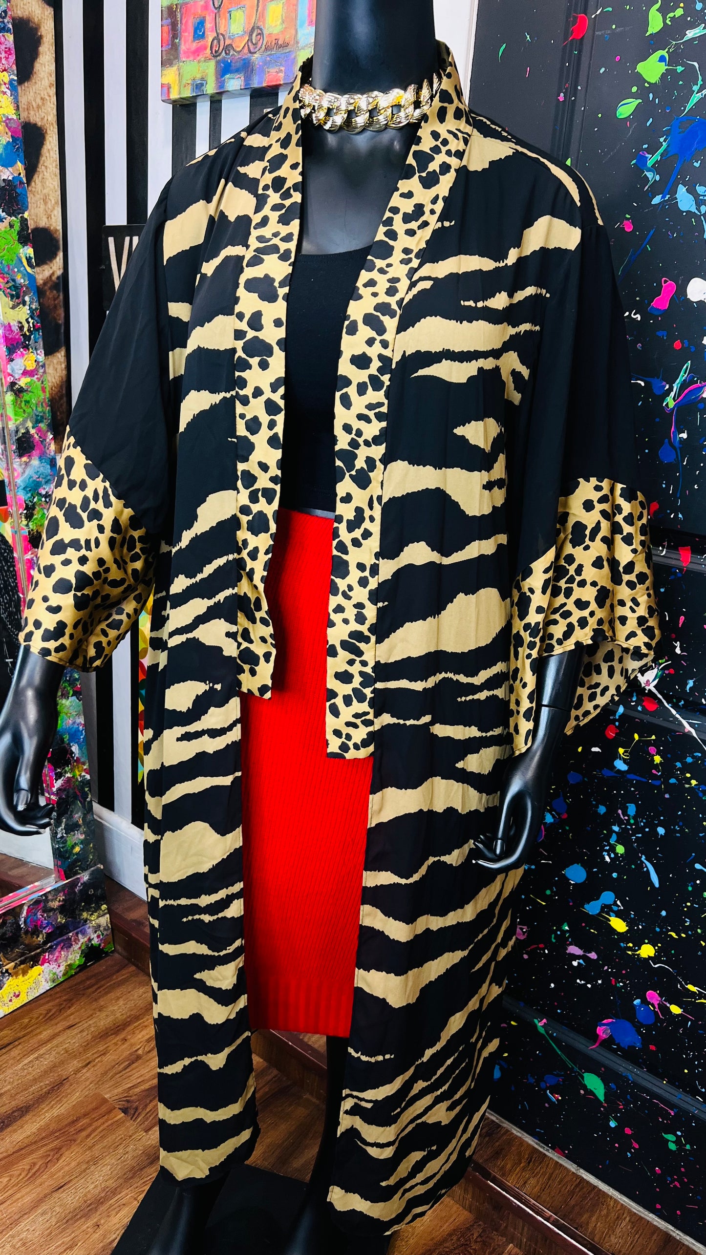 Animal Print Duster (OS)