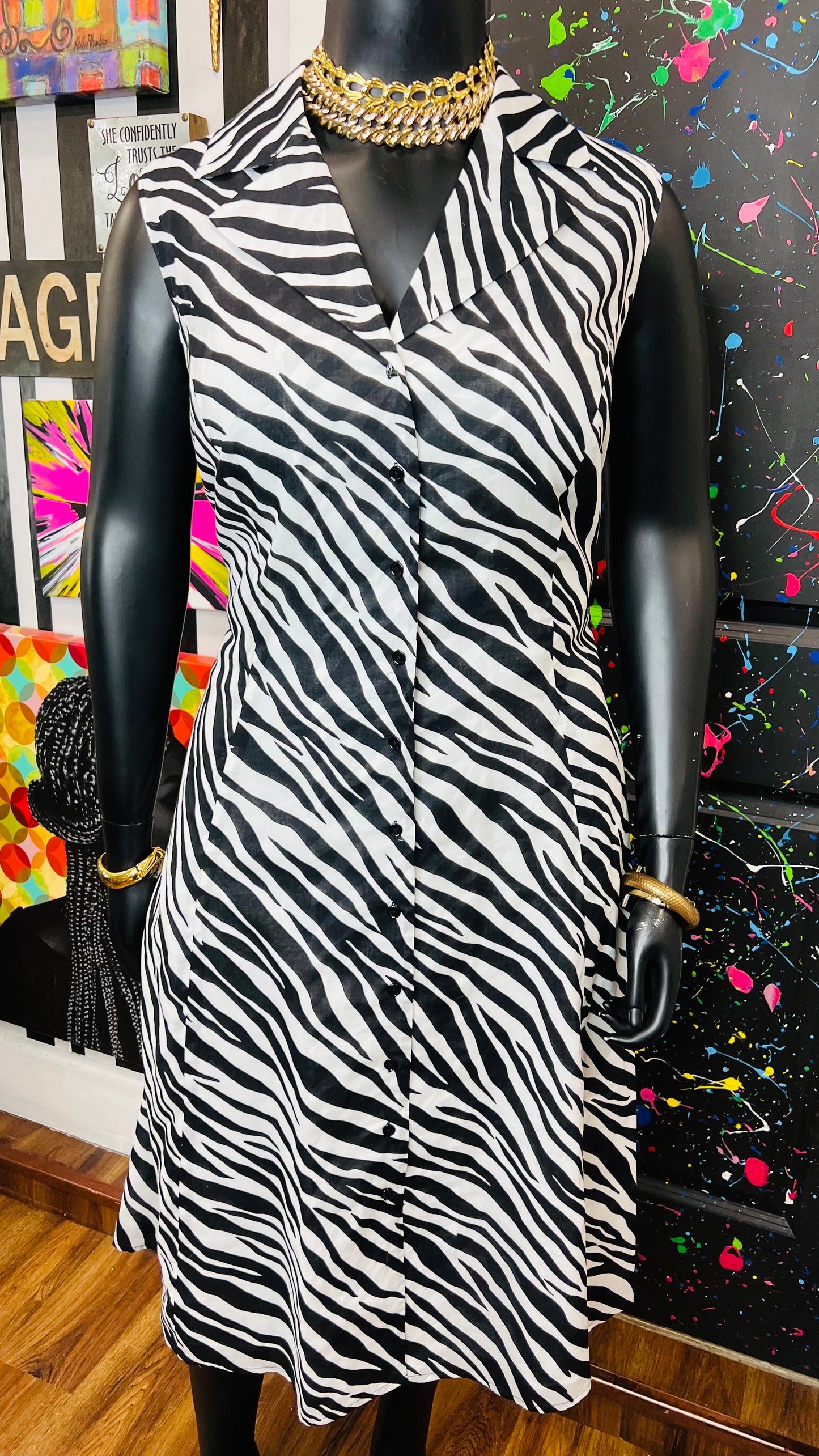 Zebra Striped Dress (20W)