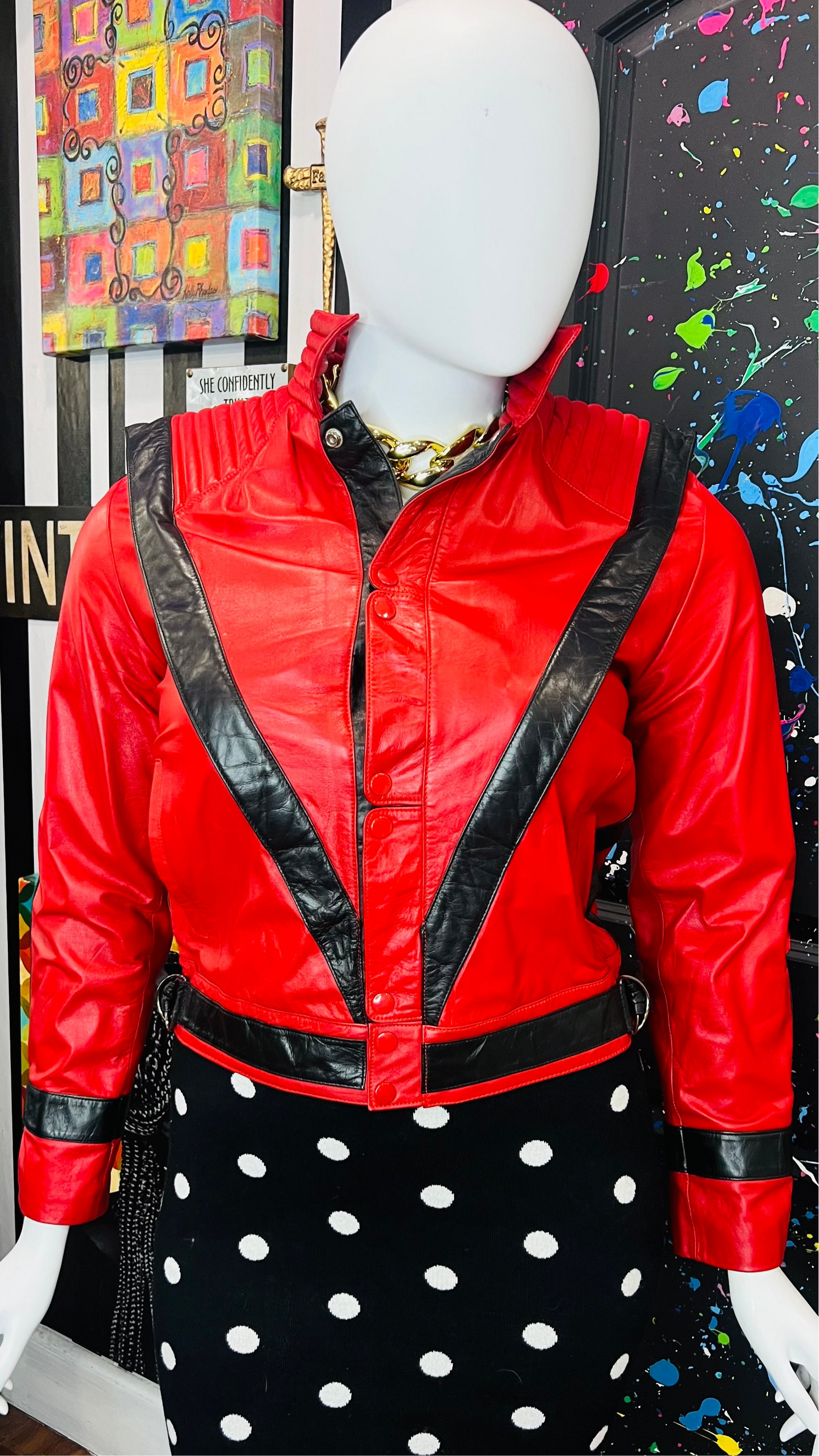 Vintage Genuine Leather J Park -Michael Jackson Thriller Jacket (12)