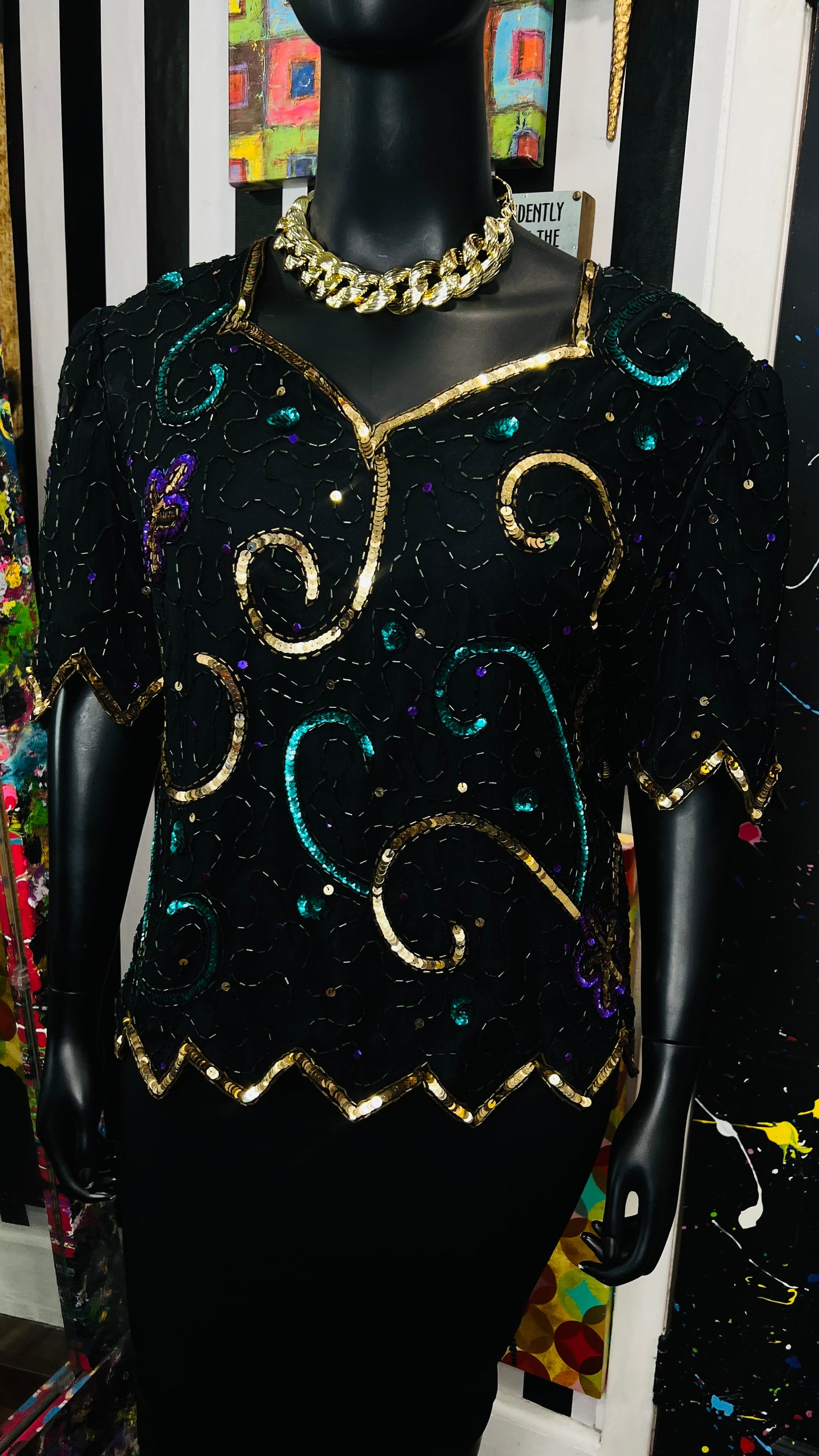 Vintage Sequin Blouse (24)