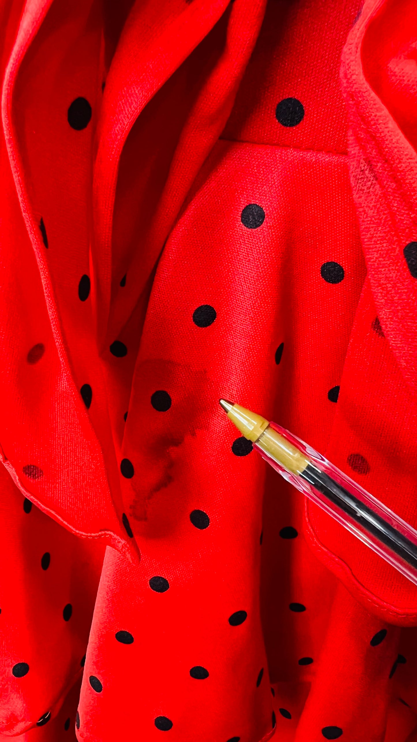Vintage Red & Black Polka Dot Dress (12)