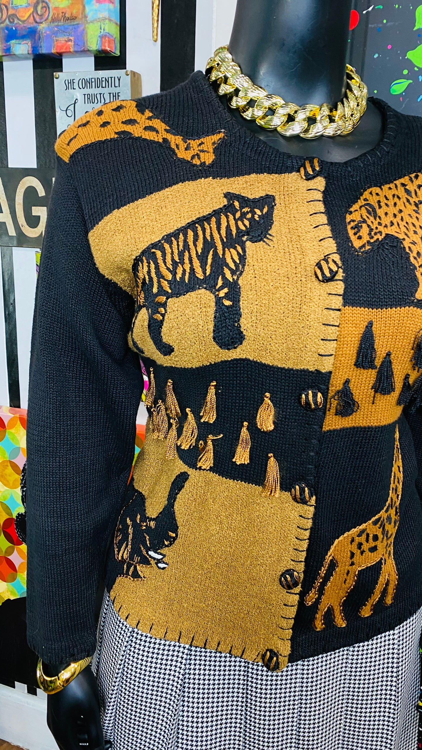 Vintage Safari Button Down Sweater (14/16)